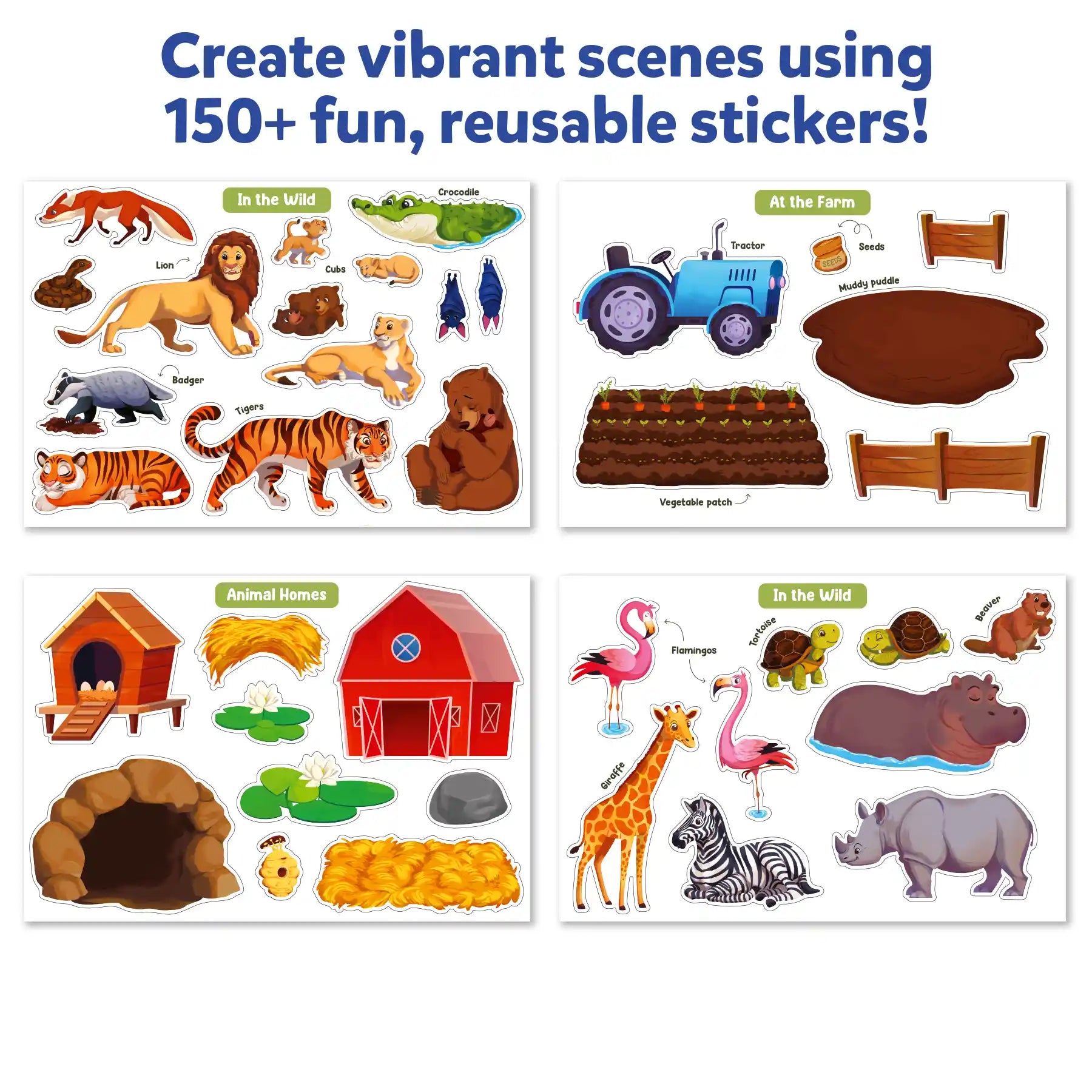 Skillmatics Sticker Stories gioco adesivi animali 3-7 anni