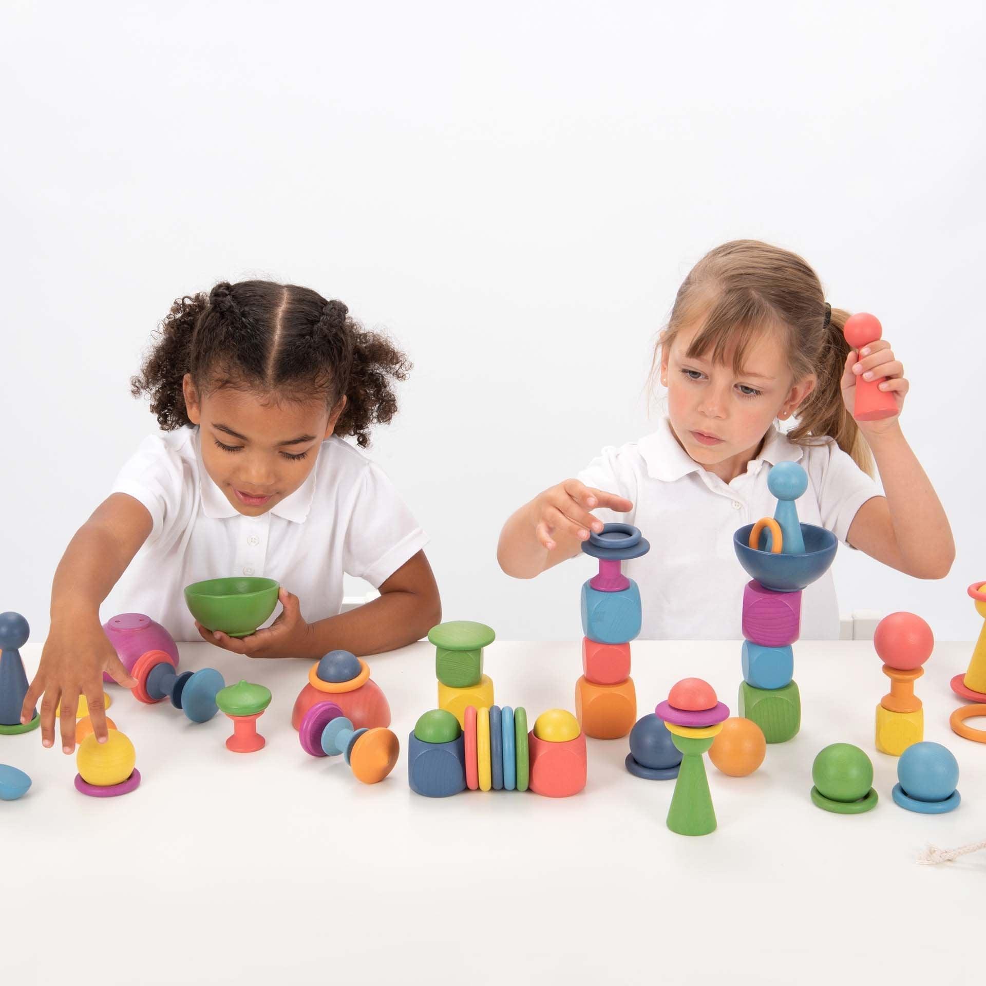 Tickit Rainbow Wooden Super Set gioco legno 84 pezzi