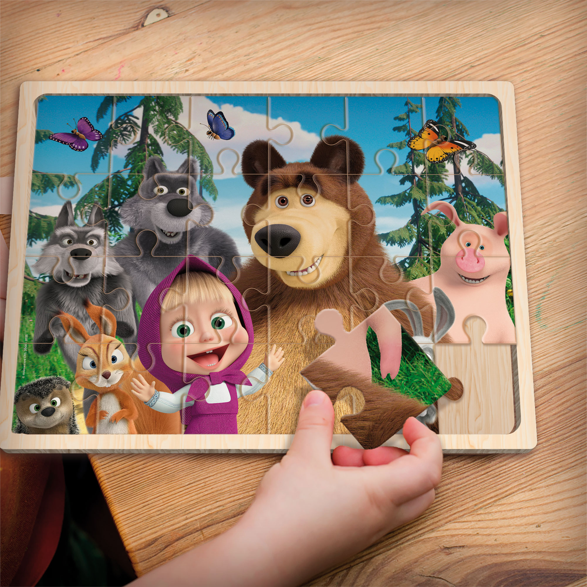 Masha Wooden Puzzle 24 puzzle legno 24 pezzi grandi