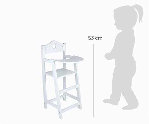 smallfoot Seggiolone Bambole in Legno Bianco con Cuore