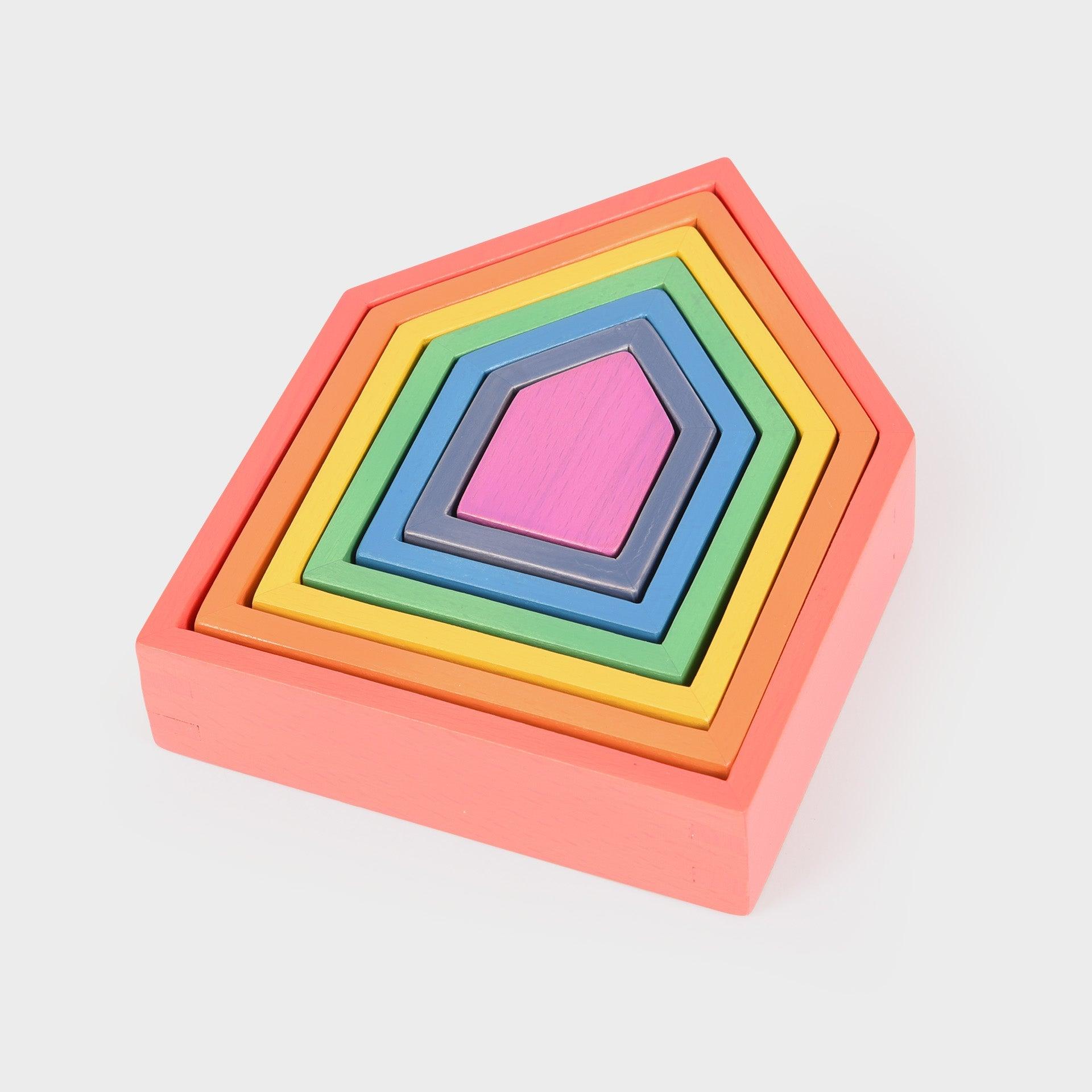 Tickit Rainbow Architect Houses casette legno 7 pezzi