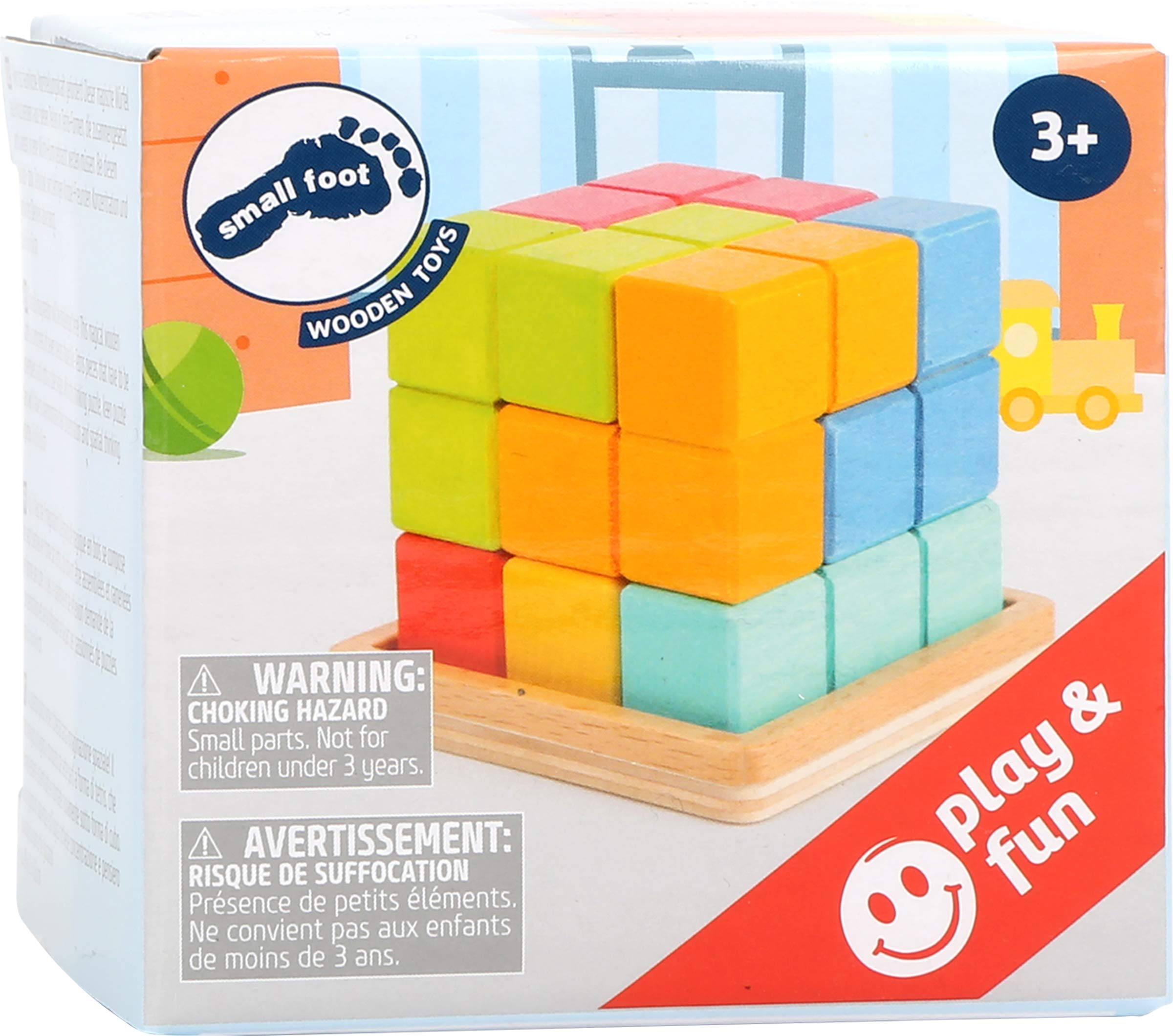 smallfoot 11346 Puzzle Cubo 3D legno 7 pezzi dai 5 anni