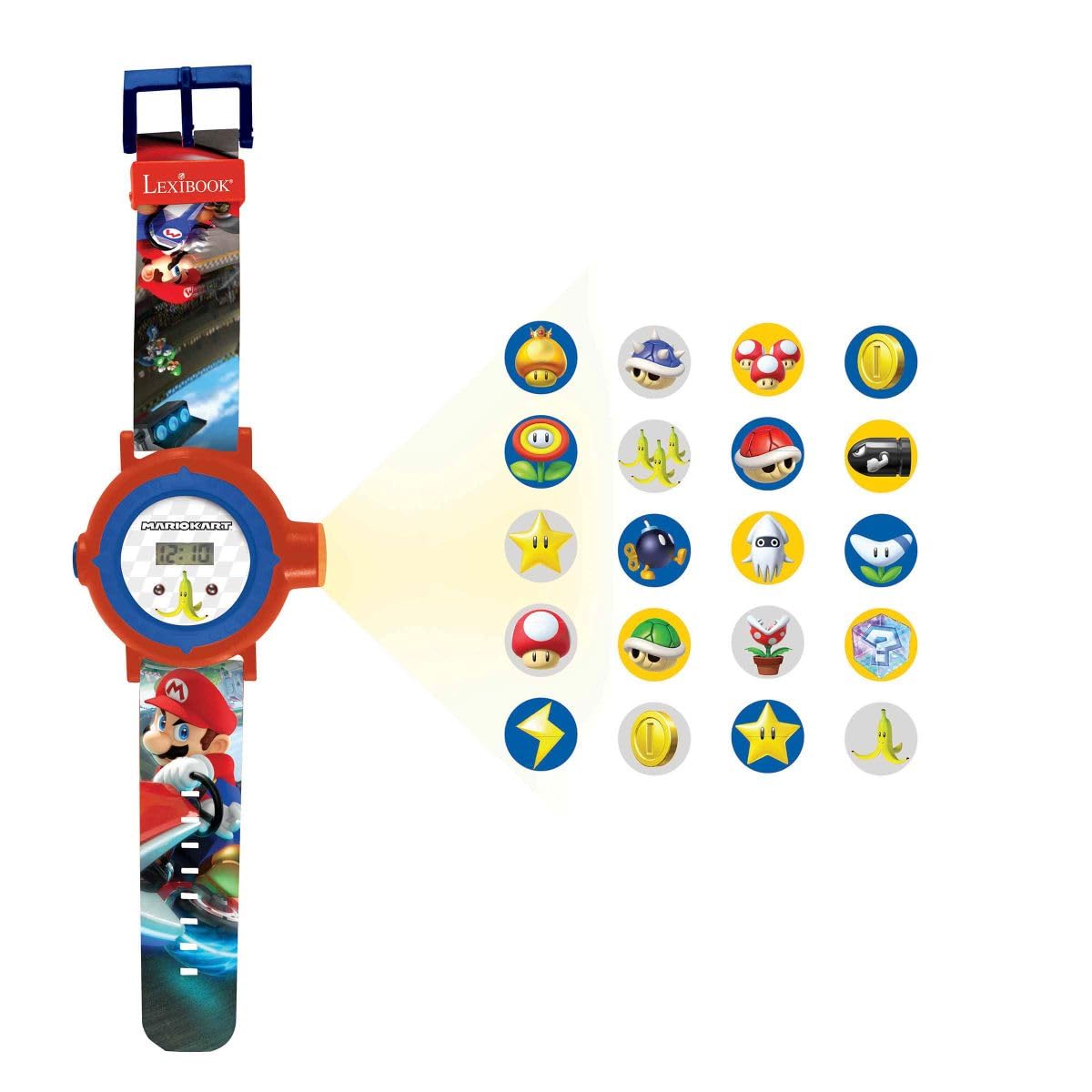 Lexibook Mario Kart DMW050NILXB orologio proiezione rosso/blu
