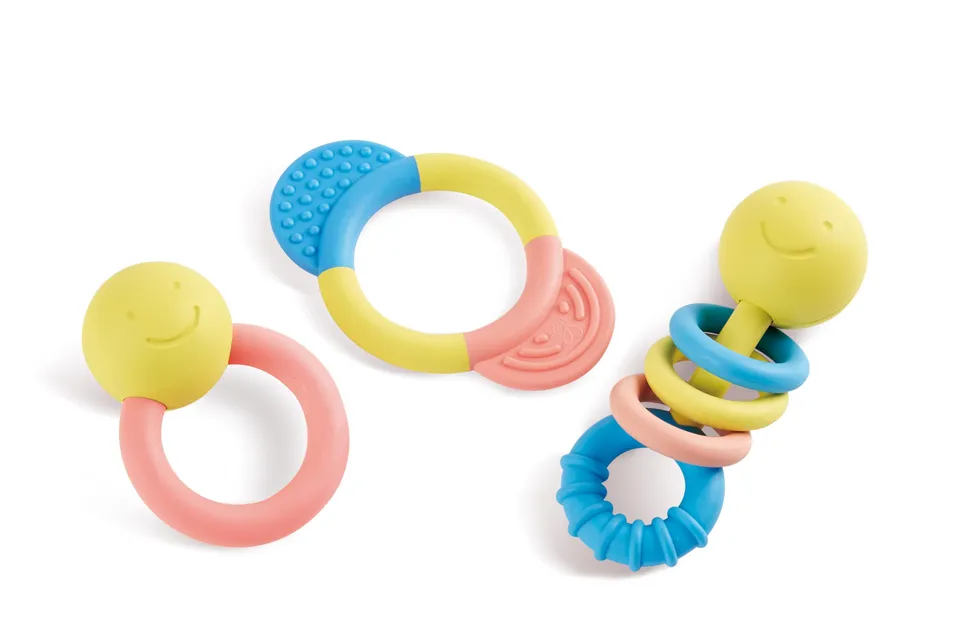 Hape Collezione Sonagli e Massaggiagengive set 3 pezzi 0+ riso
