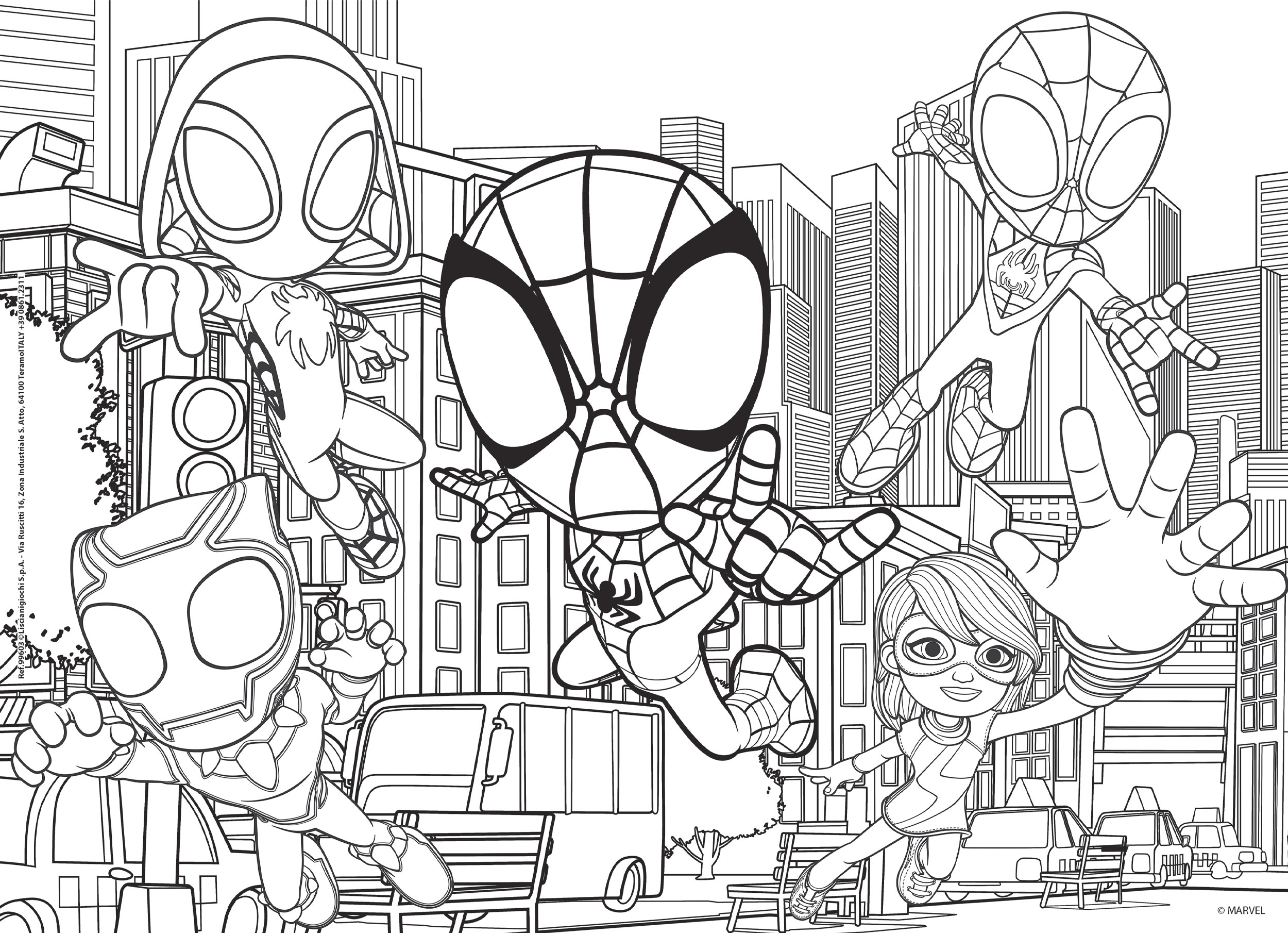 Lisciani Marvel M-Plus 24 Spidey Puzzle 24 Pezzi da Colorare