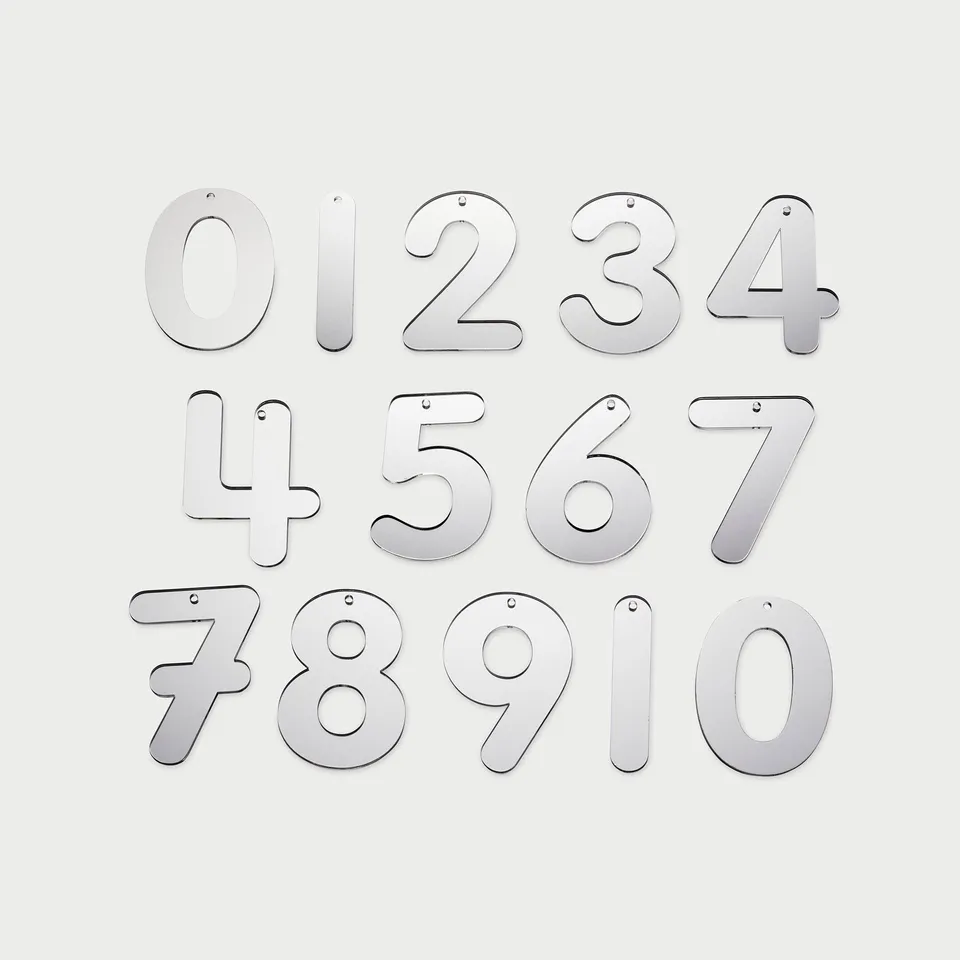 Tickit Mirror Numbers numeri specchio acrilico 14 pezzi