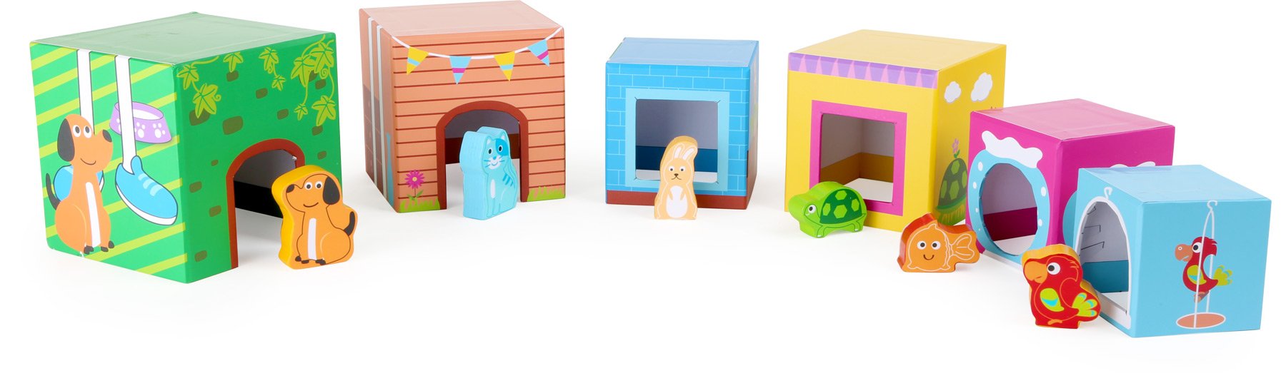smallfoot Animali Domestici torre impilabile 6 cubi legno