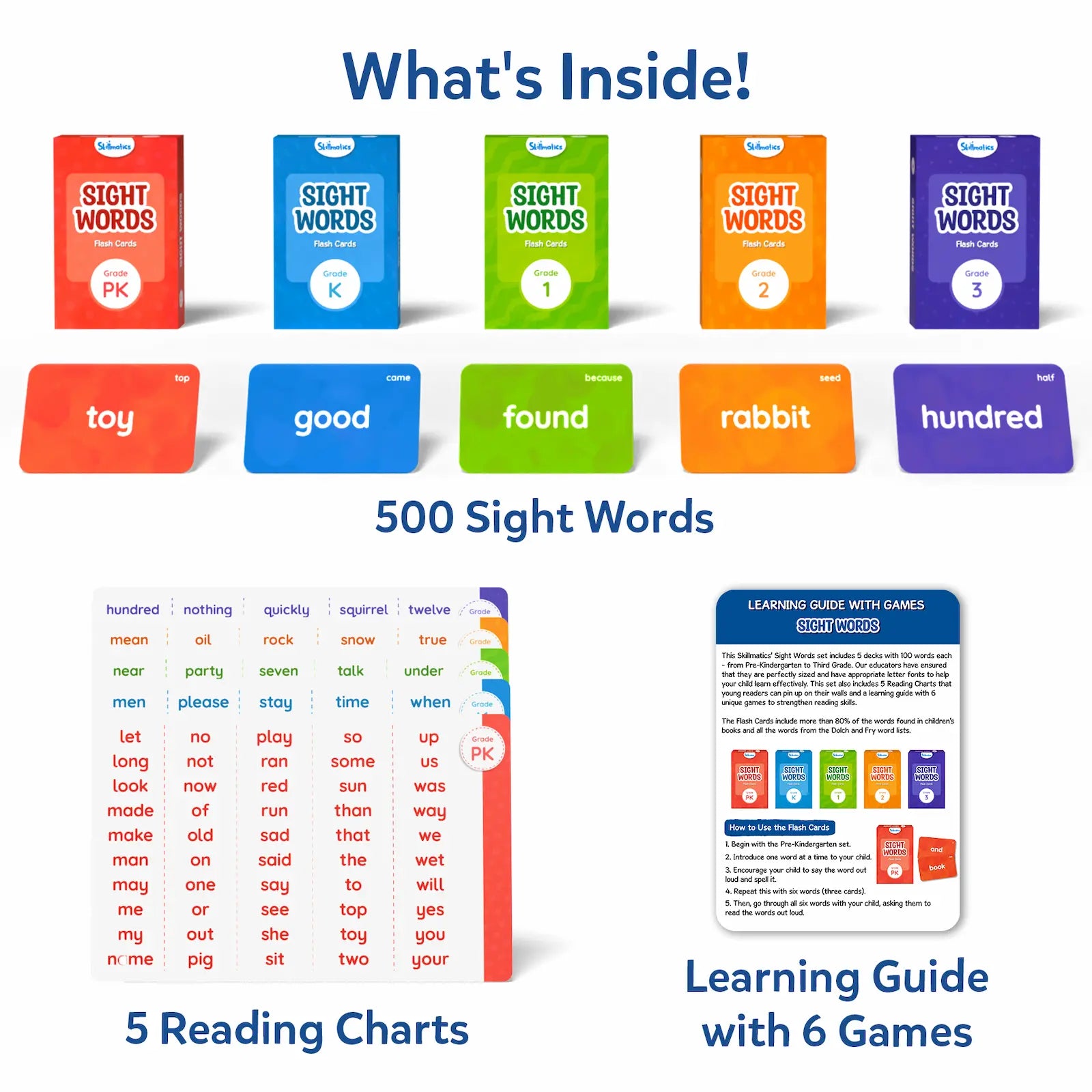 Skillmatics Sight Words flash card 500 parole 4-9 anni