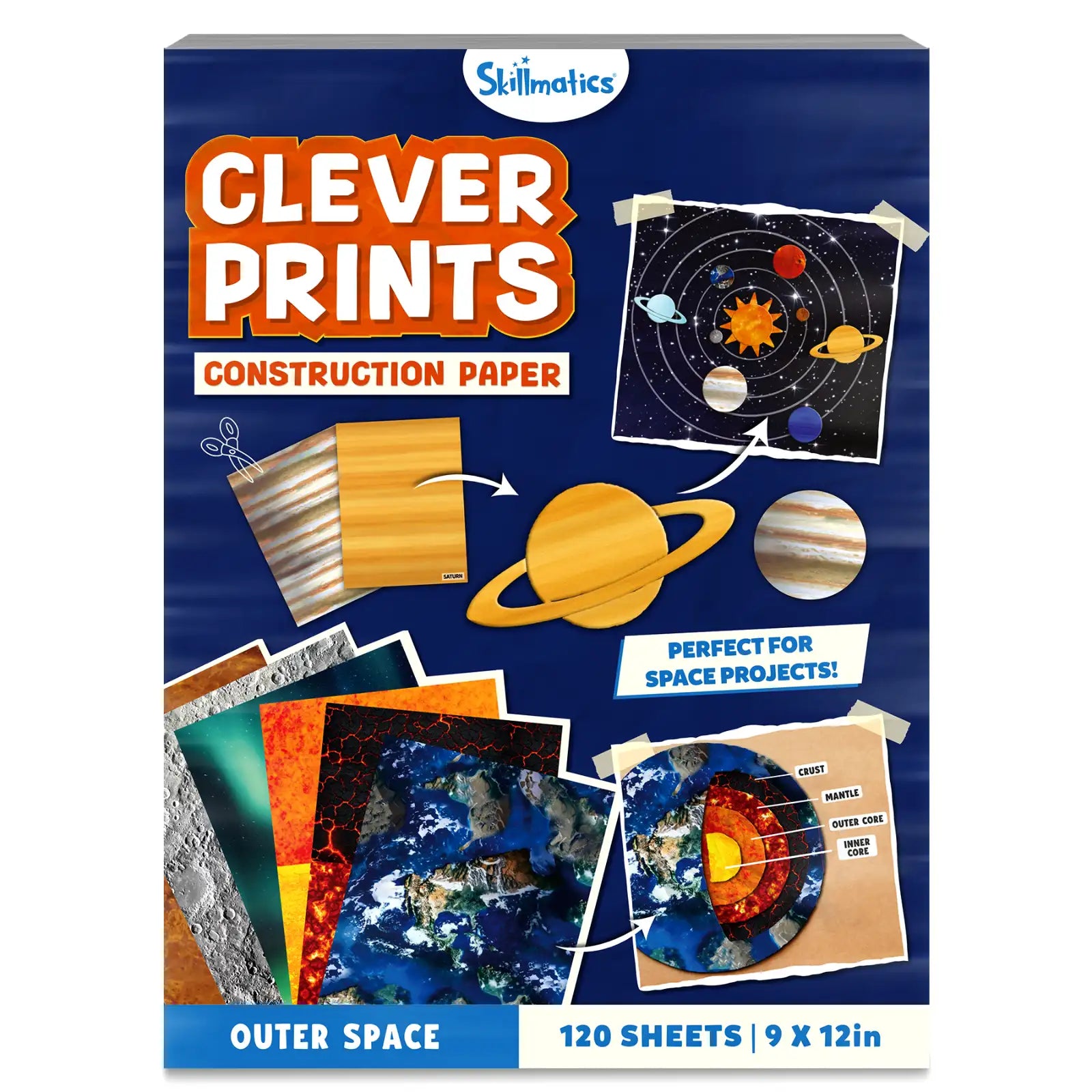Skillmatics Clever Prints Outer Space carta 120 fogli spazio