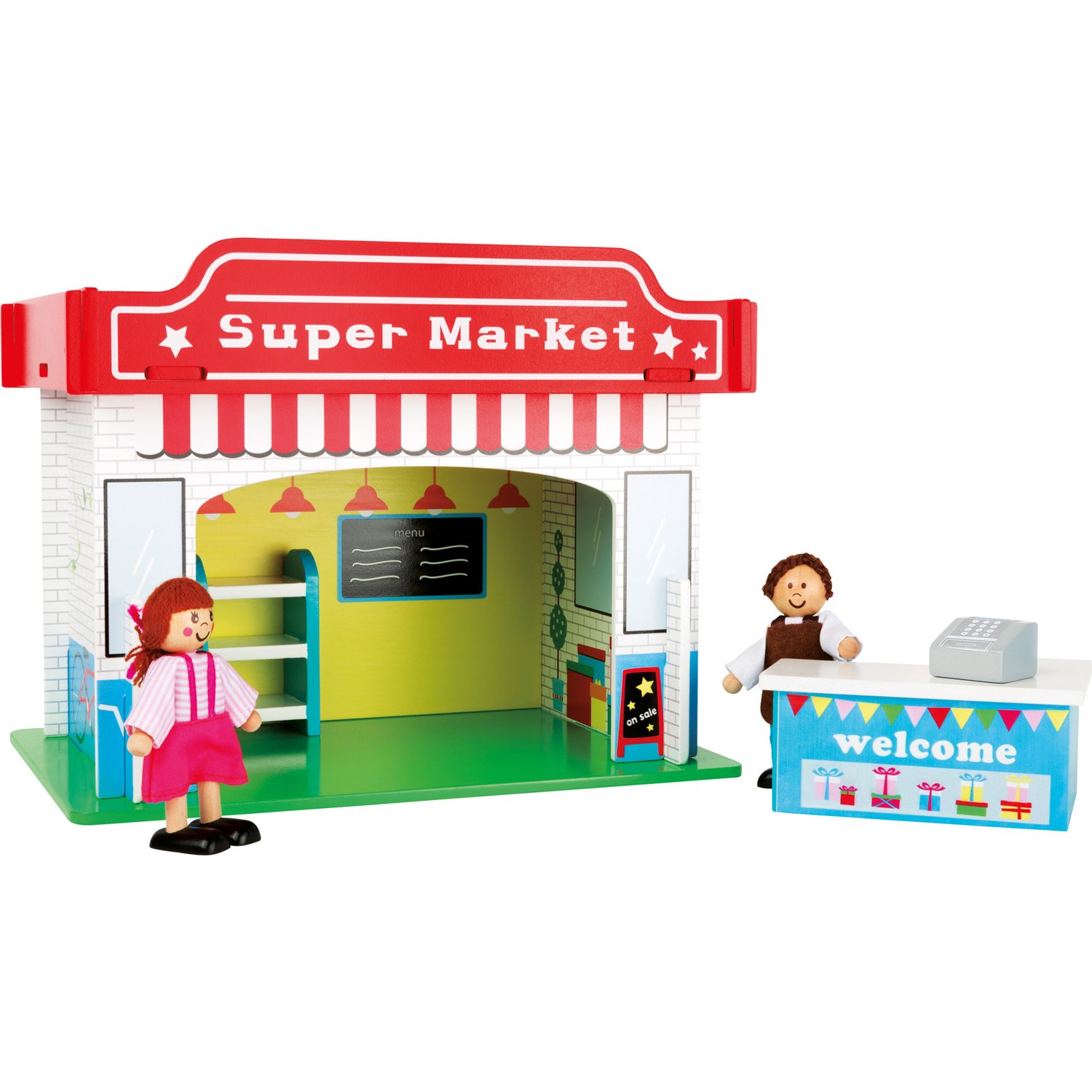 smallfoot 10853 casa supermercato legno con accessori