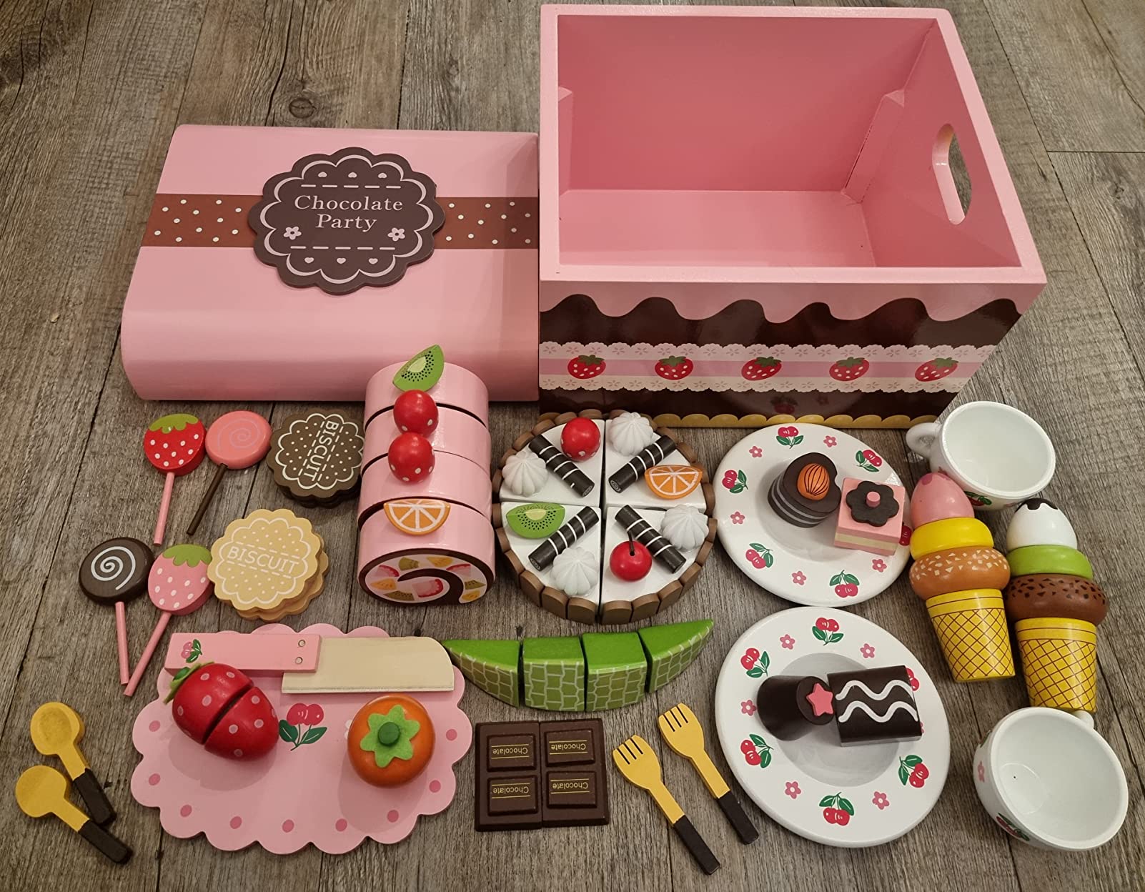 smallfoot 2847 Scatola Caramelle scatola dolci legno 56 pezzi