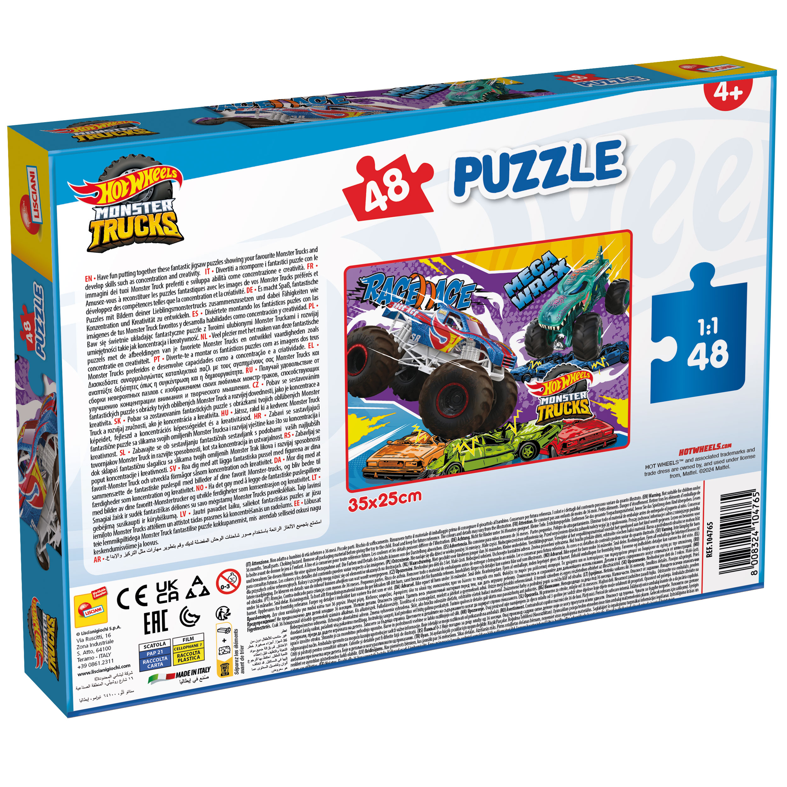 Lisciani Hot Wheels M-Plus puzzle 48 pezzi monster truck