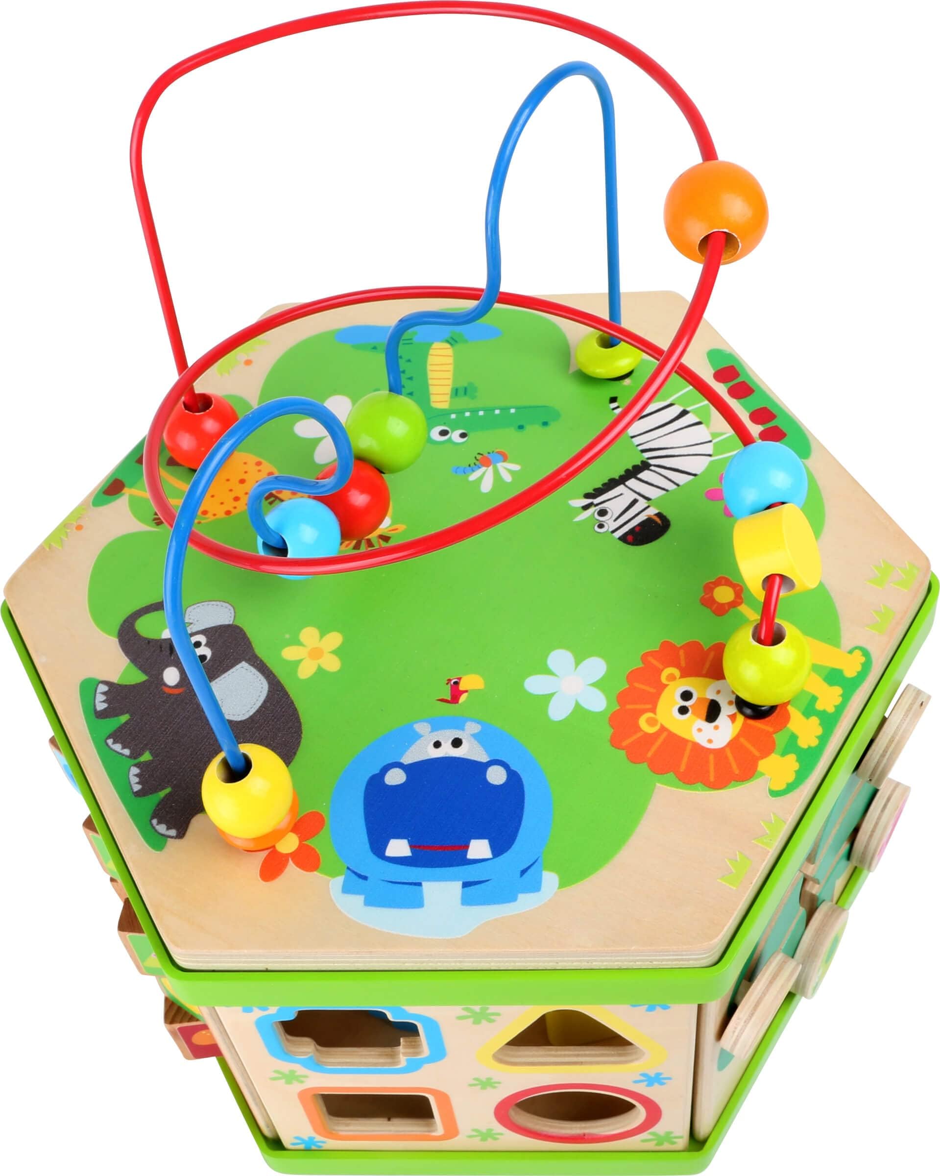 smallfoot 4244 Cubo Motorio Safari gioco legno animali