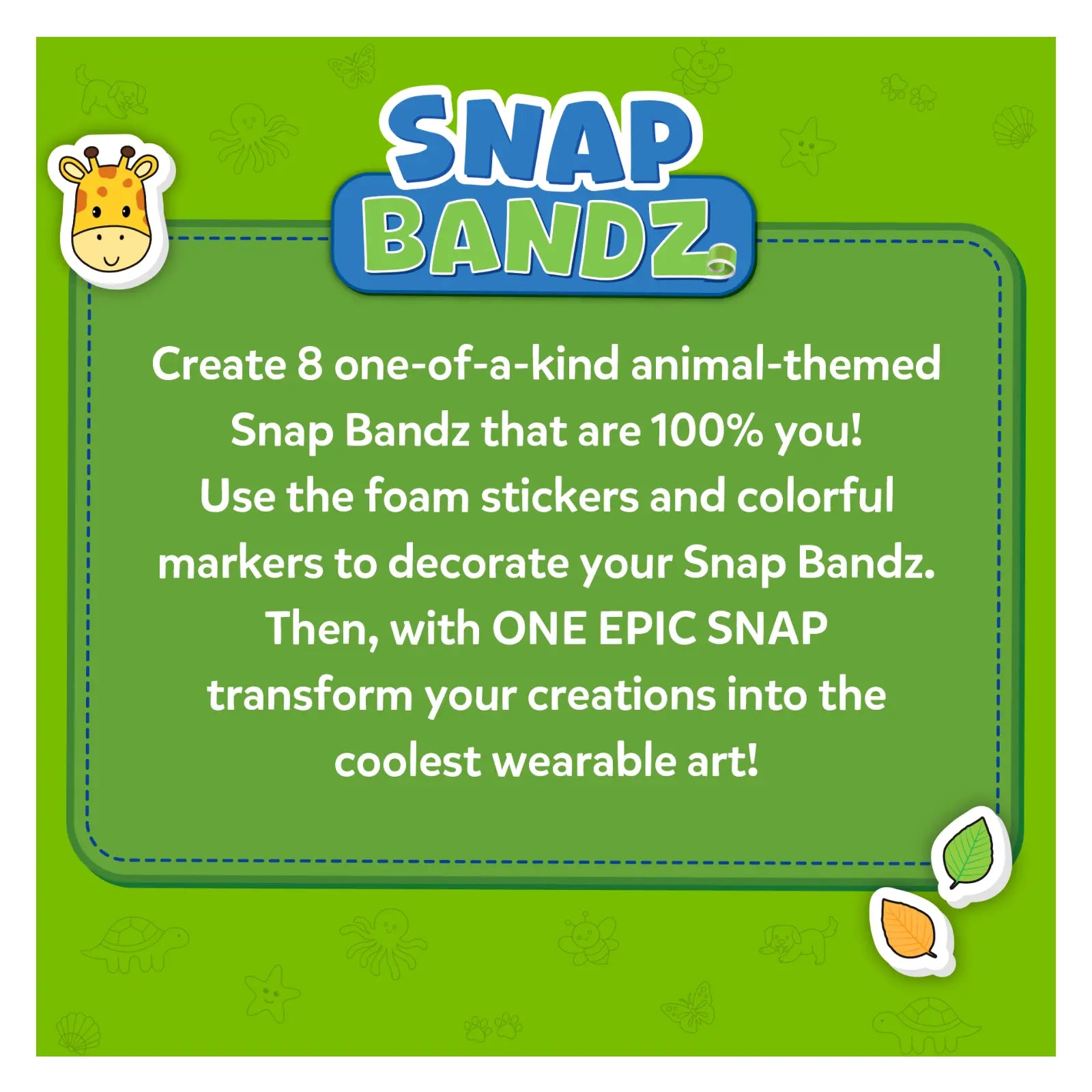 Skillmatics Snap Bandz Animal Friends kit braccialetti 8pz