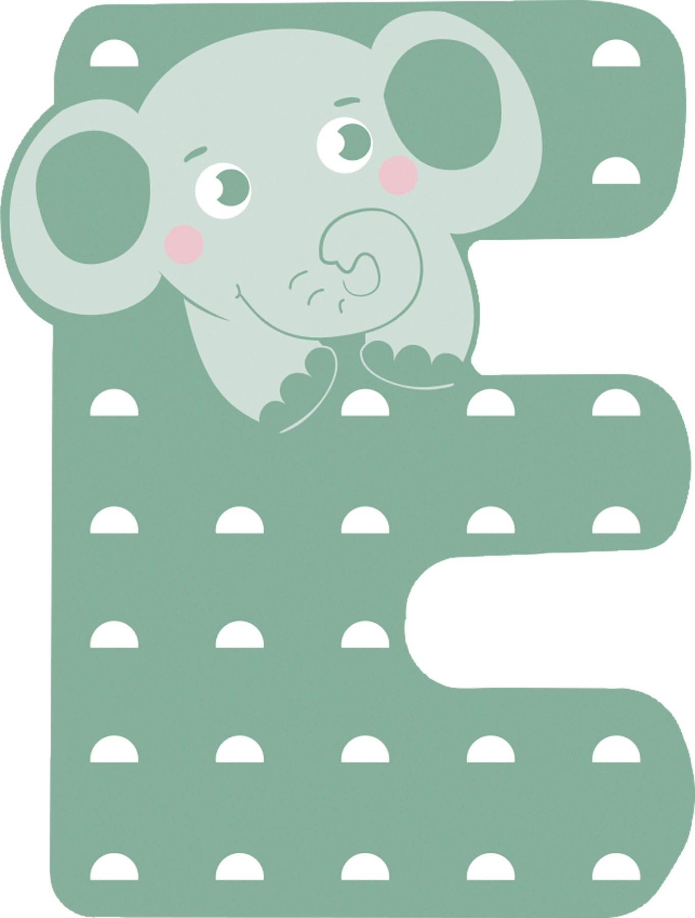 smallfoot Lettere Legno 12512 lettera cameretta E elefante 12 pezzi