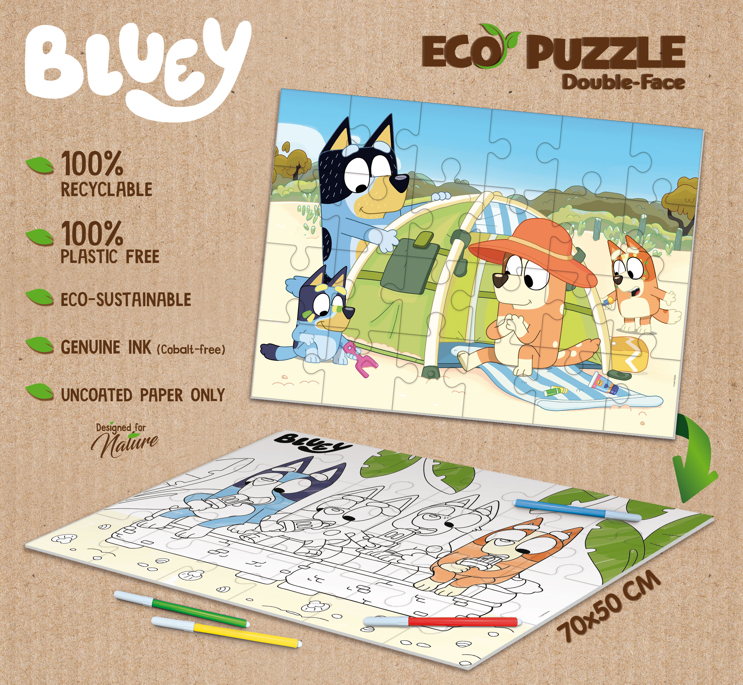Lisciani Bluey Eco-Puzzle 24 puzzle bambini da colorare