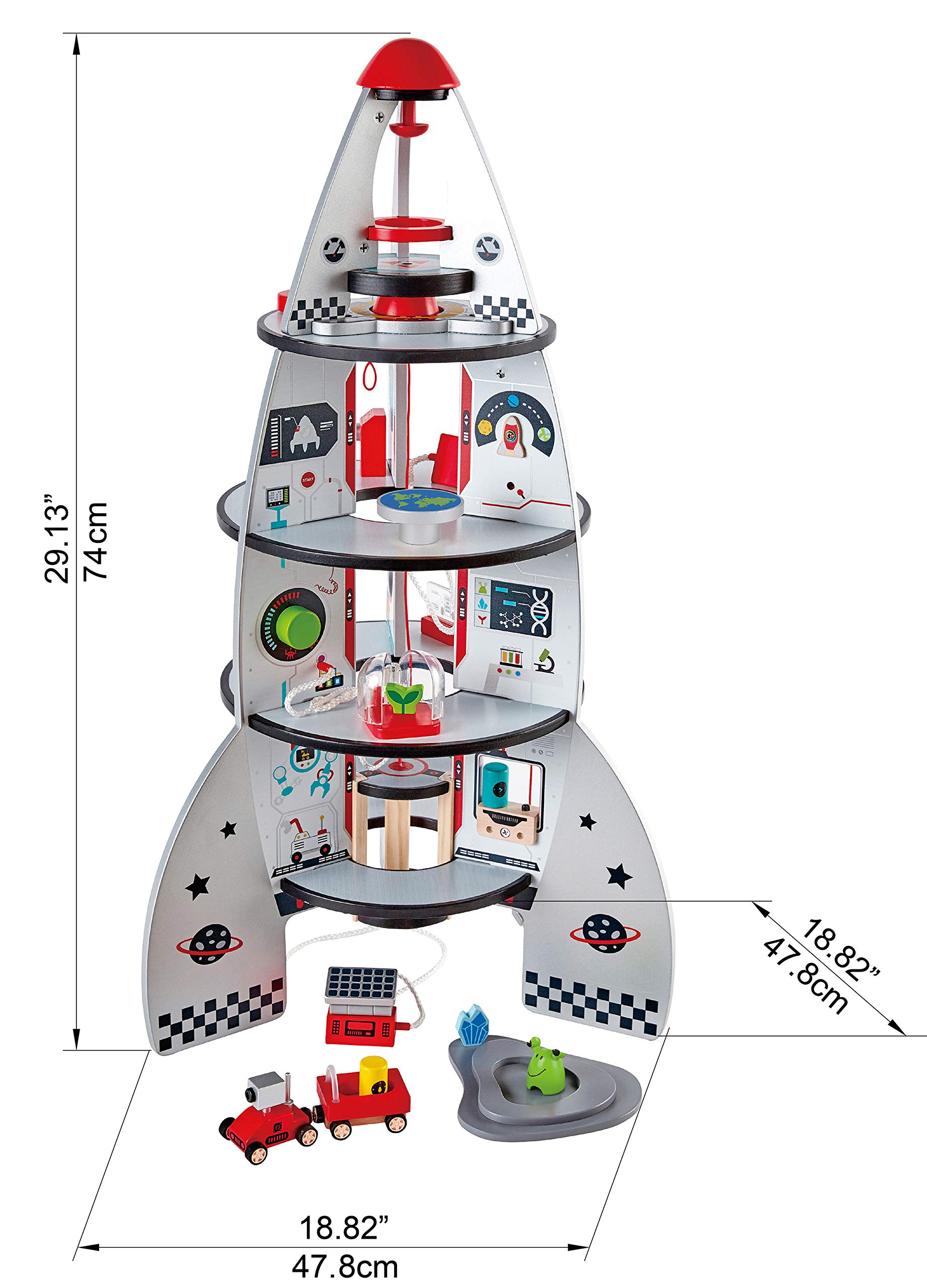 Hape Razzo Spaziale legno 4 piani gioco ruolo 20 pezzi