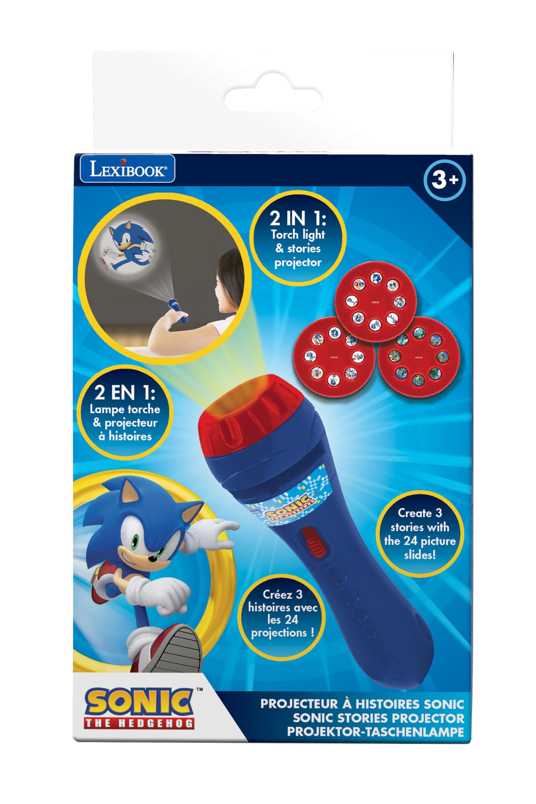 Lexibook Sonic LTC050SN proiettore storie rosso/blu 24 immagini