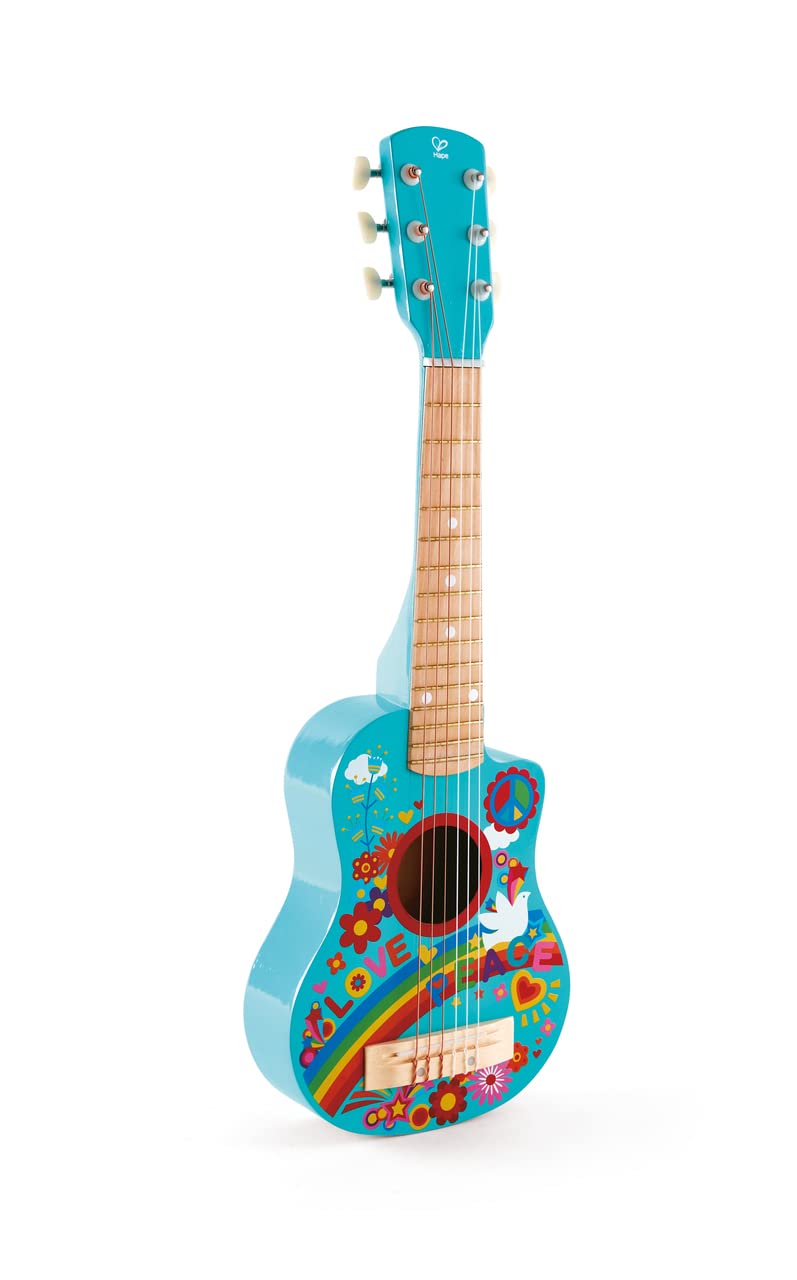 Hape Figli dei Fiori chitarra bambini legno blu E0600
