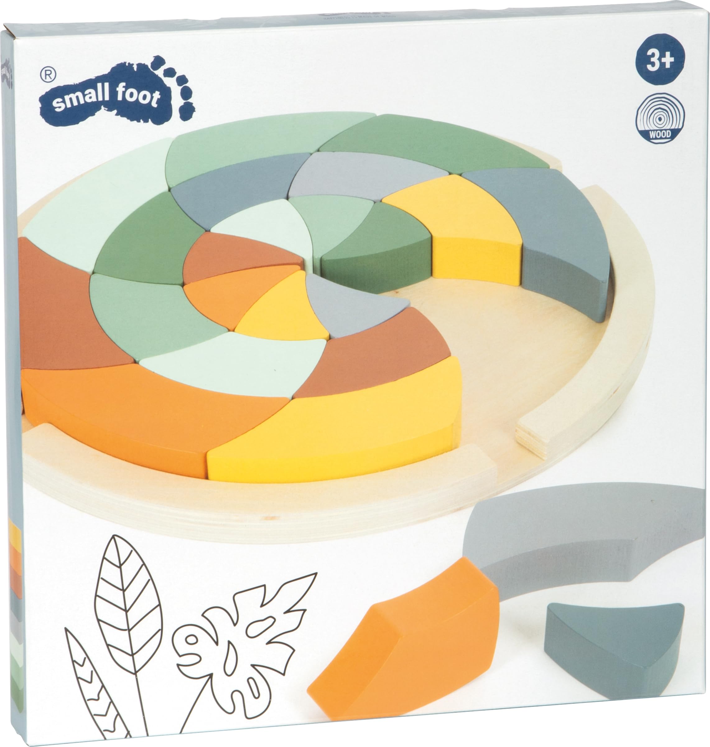 smallfoot Safari puzzle in legno 24 pezzi colori