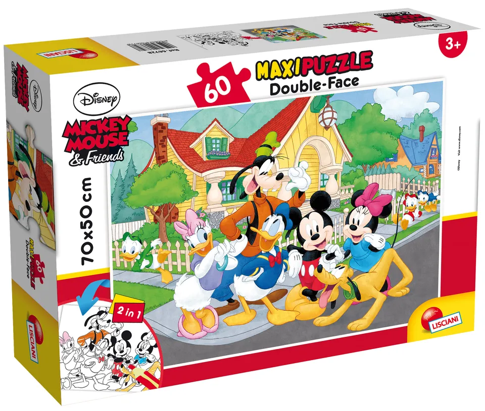 Lisciani Disney Maxi Floor 60 Mickey puzzle double-face