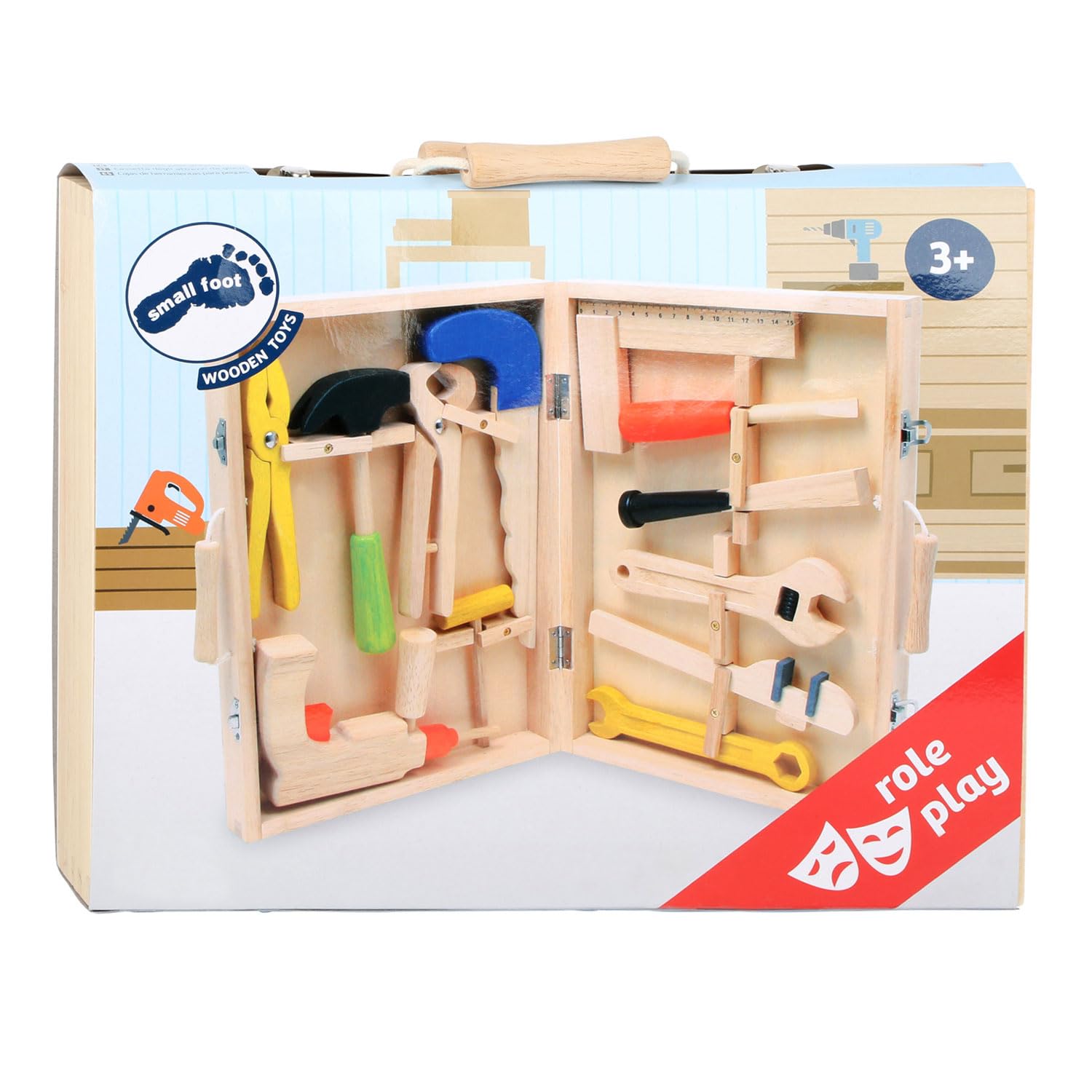 smallfoot Lino 2079 Cassetta Attrezzi Legno 12 Pezzi