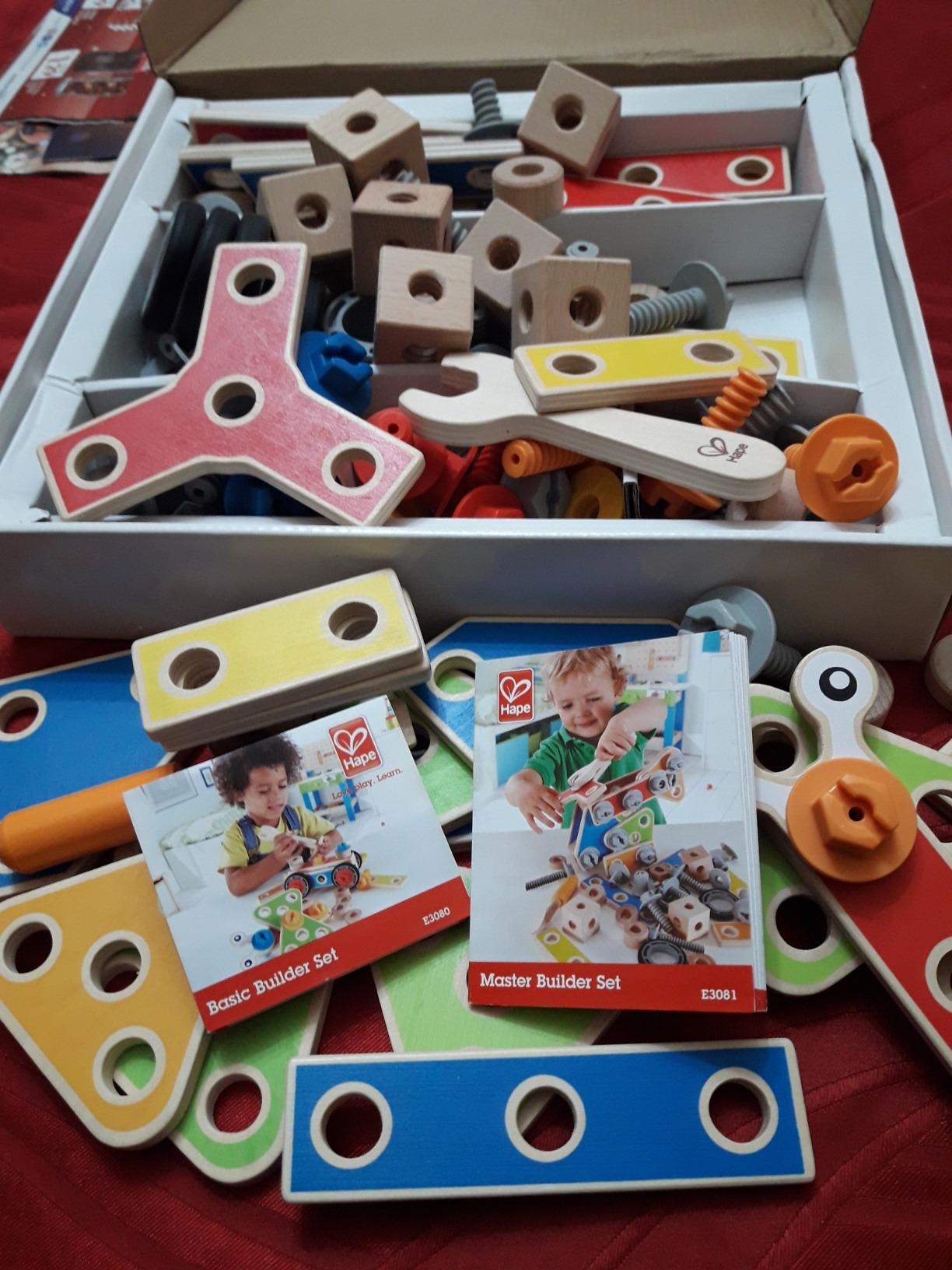Hape E3081 set costruzioni legno avanzato 62 pezzi