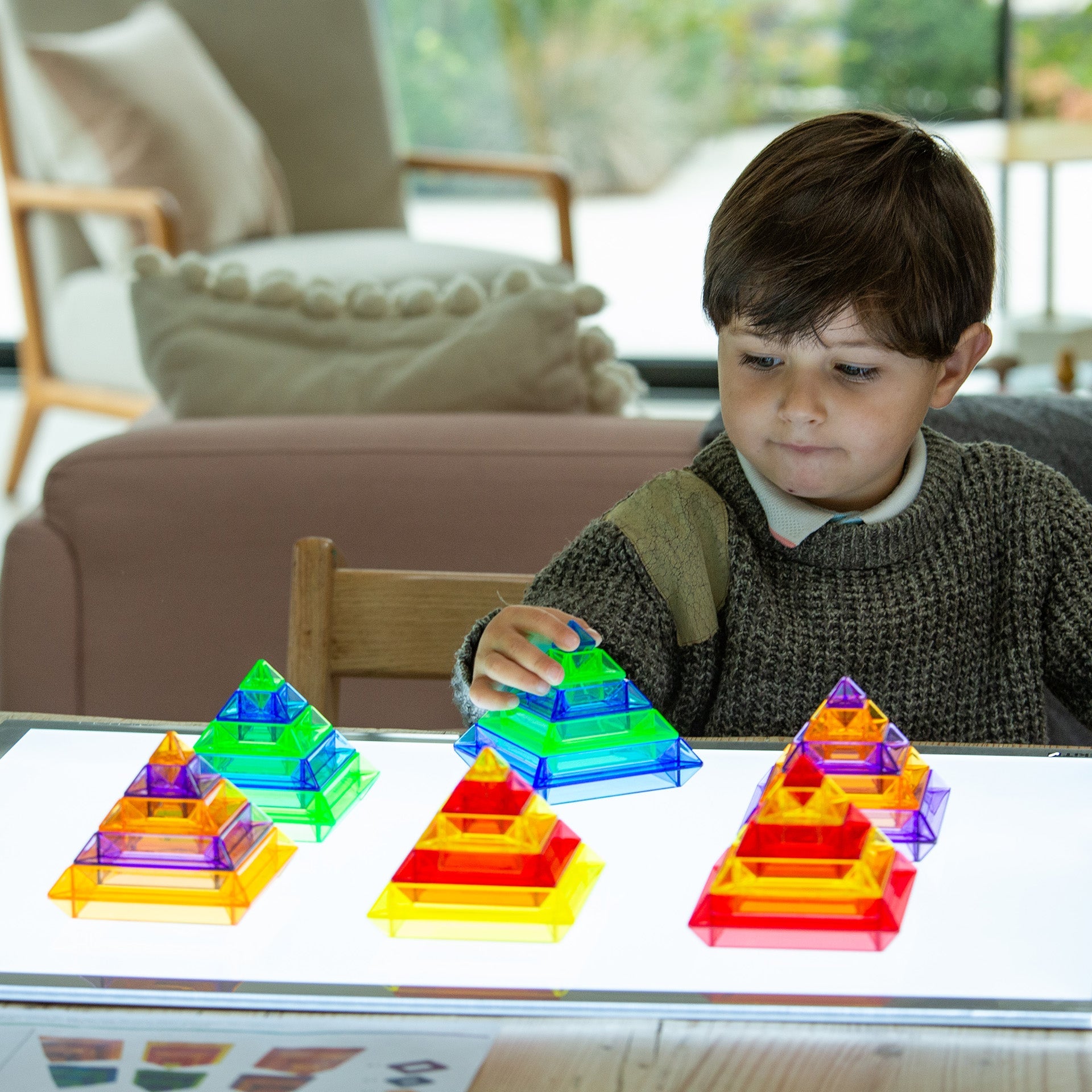Tickit Translucent Colour Pyramid Builder costruzioni 30 pezzi