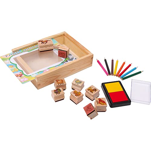 smallfoot 1478 set timbri animali fattoria 9 timbri