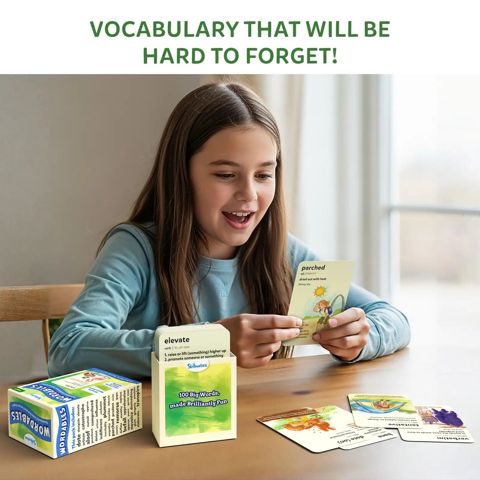 Skillmatics Wordables Level 1 flashcard vocabolario 8 anni