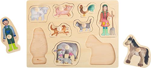 smallfoot 11500 puzzle fattoria 9 pezzi in legno