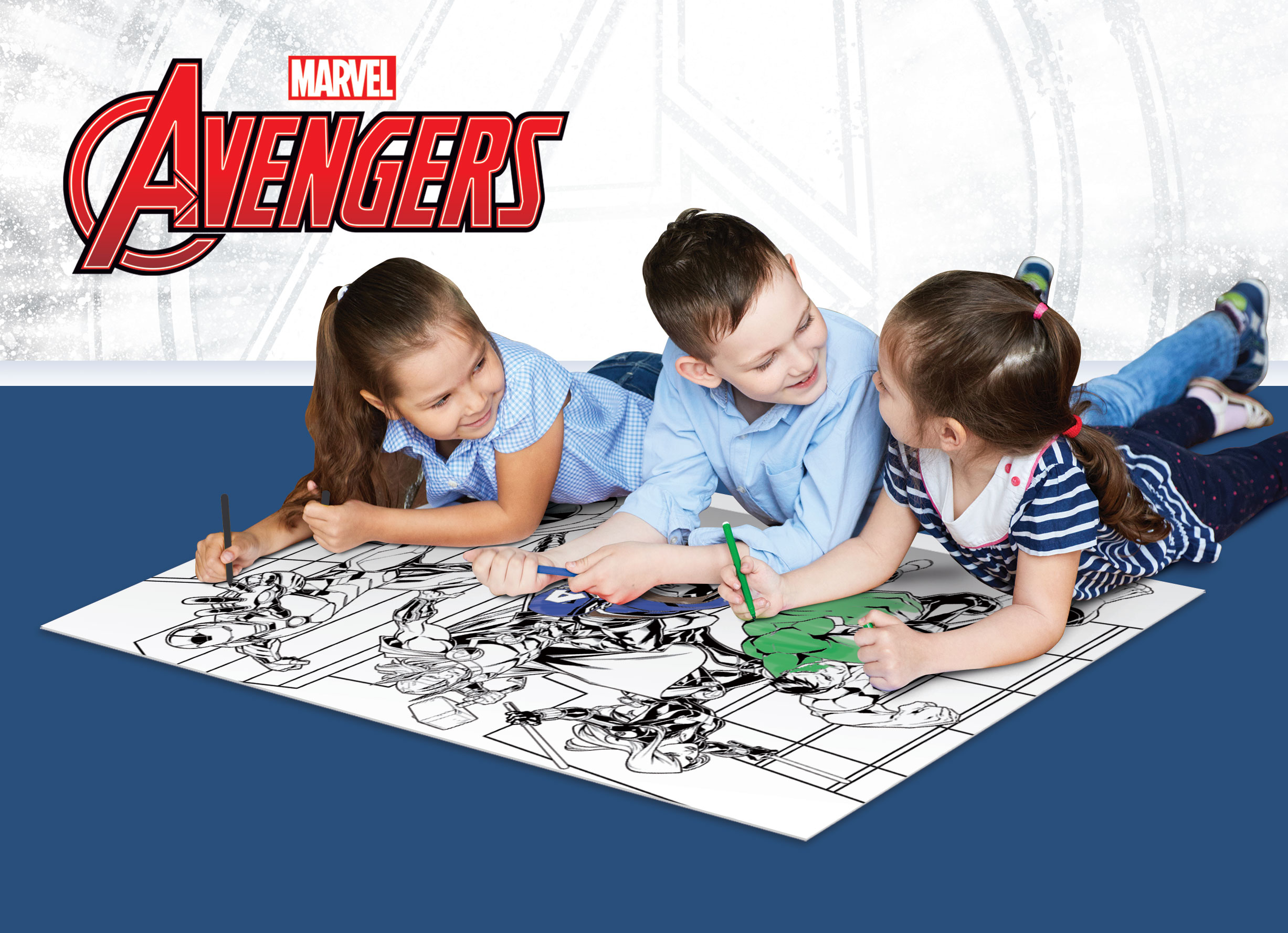 Lisciani Marvel Maxi Floor 150 puzzle Avengers da colorare