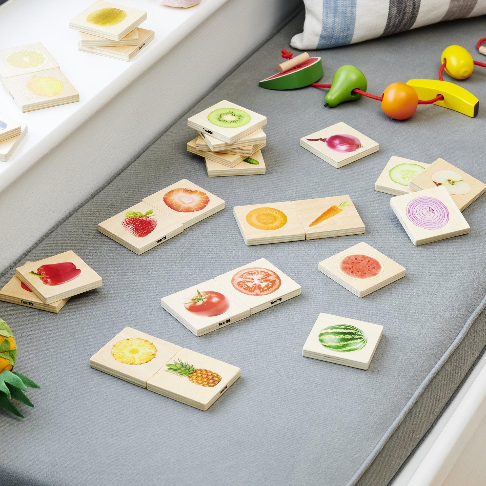 Tickit Memory Frutta e Verdura Legno 28 Tessere