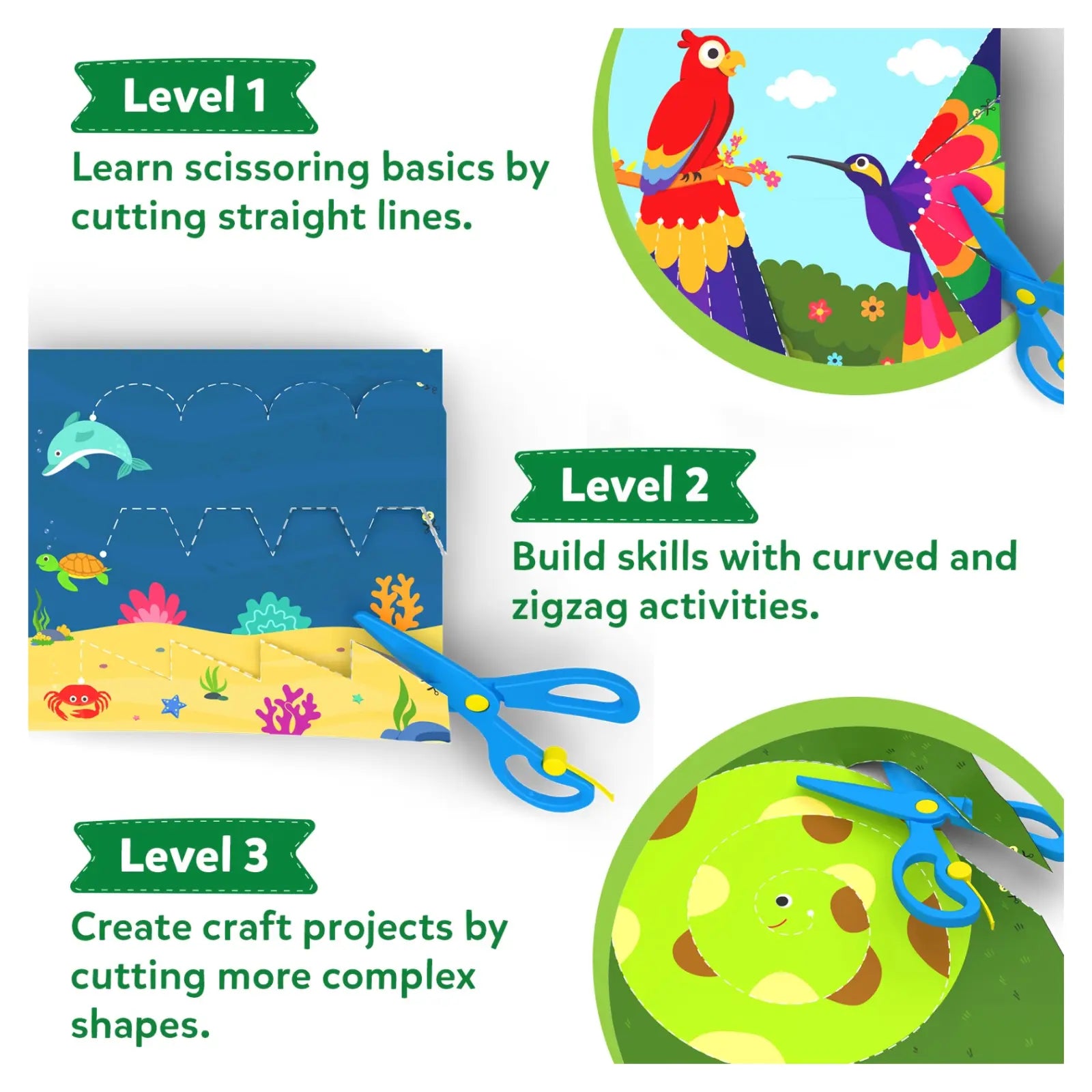 Skillmatics Snip Snip Amazing Animals kit ritaglio 25 attività