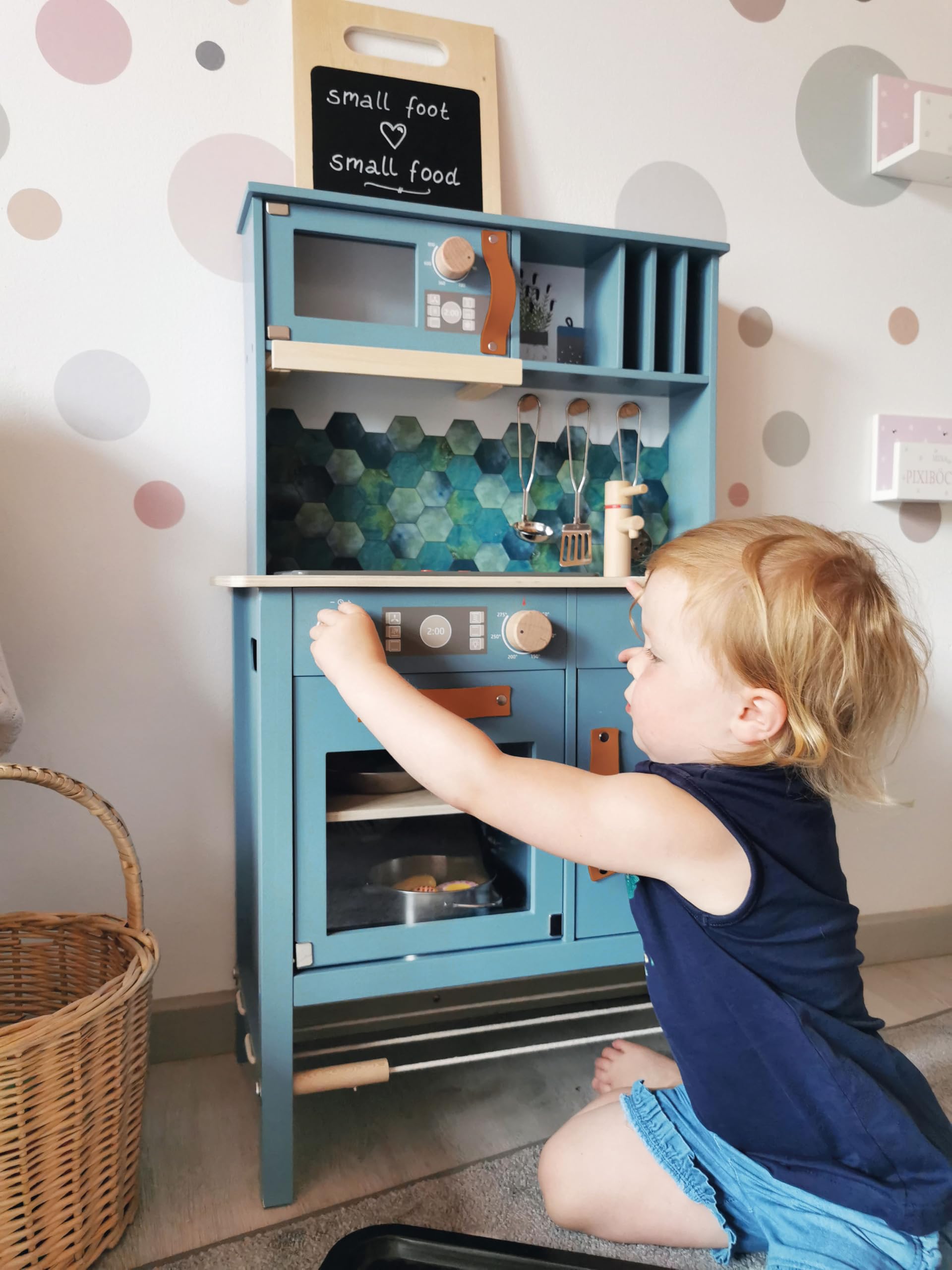 smallfoot tasty 12216 cucina gioco legno blu