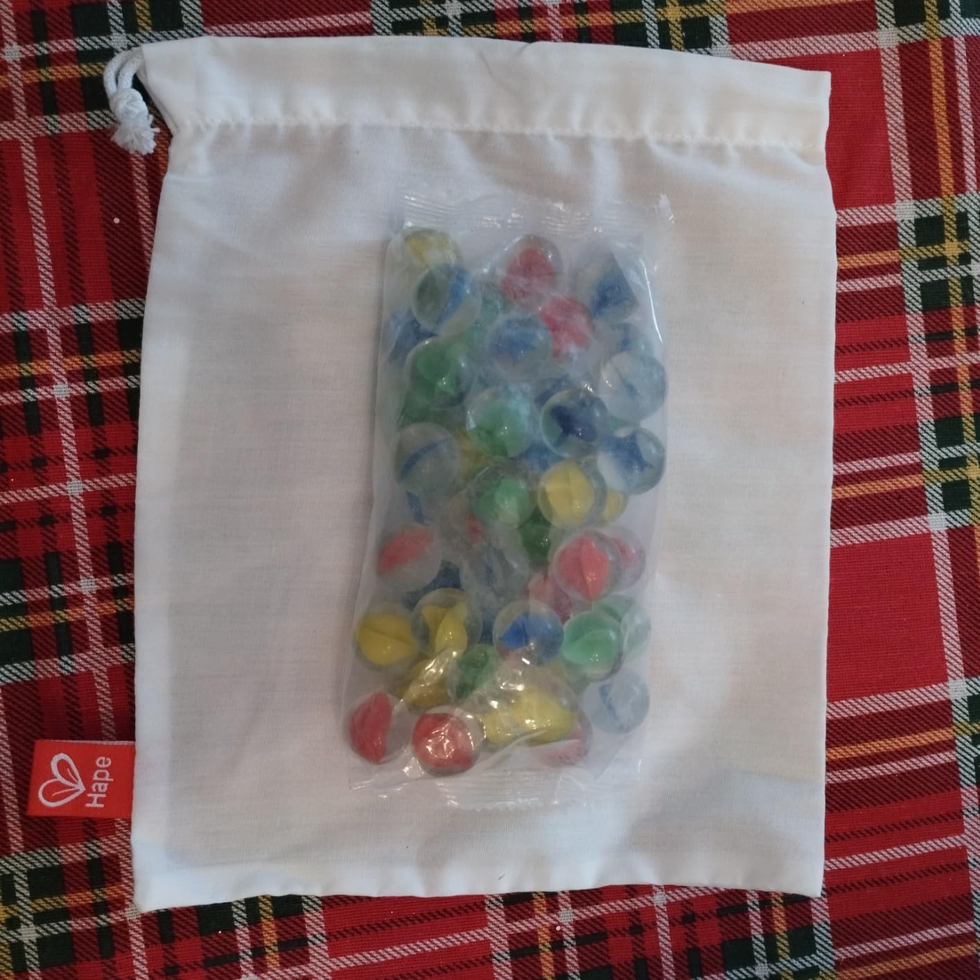 Hape Quadrilla biglie gara vetro 50 pezzi sacchetto
