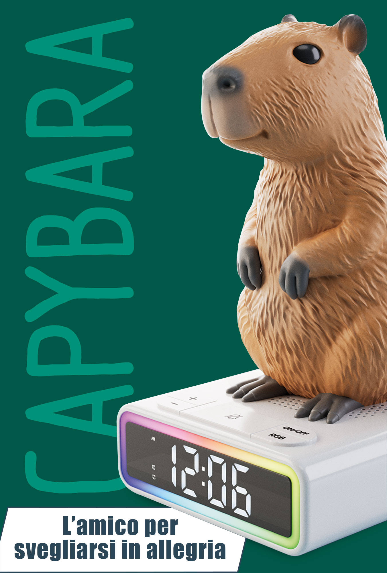Lisciani Rainy Days Capibara sveglia digitale luci