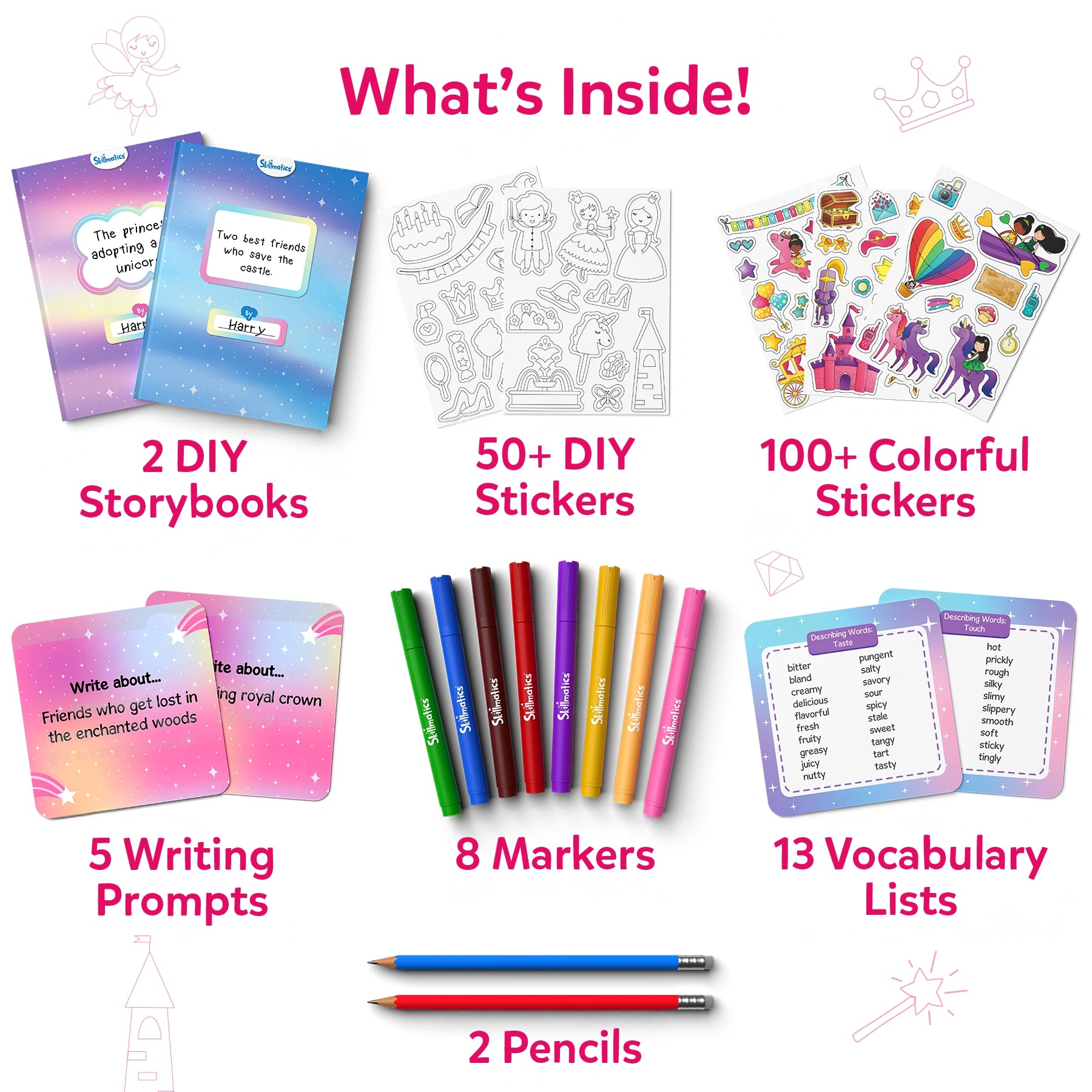 Skillmatics My Storybook Art Kit Unicorns Princesses kit creativo 5-10 anni