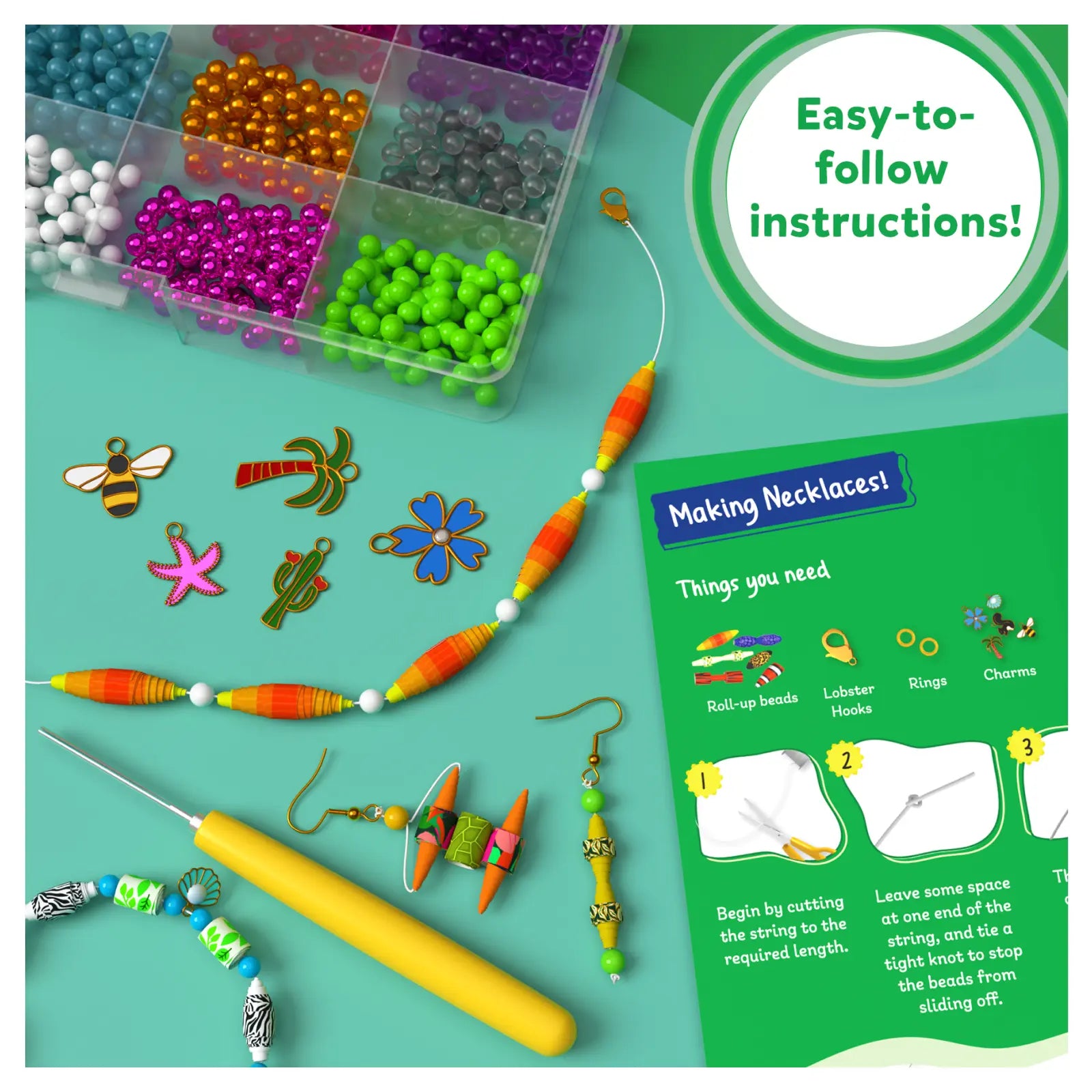 Skillmatics Roll-up Beads Jungle Party kit braccialetti 6-13 anni
