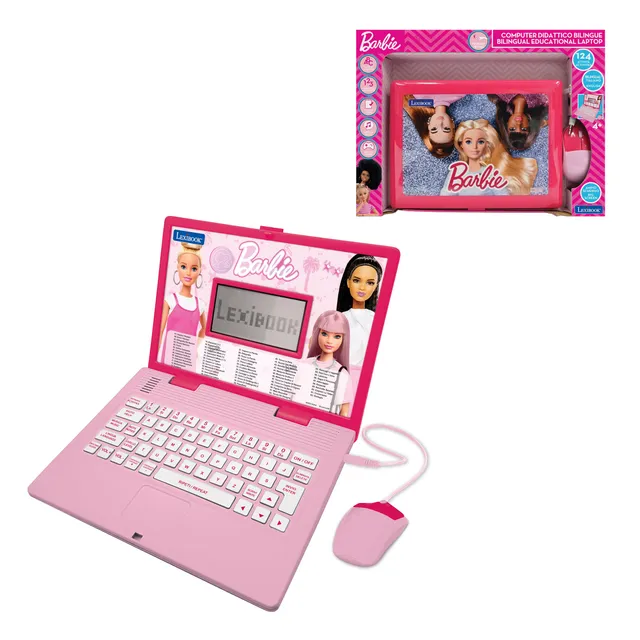 Lexibook Barbie JC598B computer bambini rosa bilingue 124 giochi