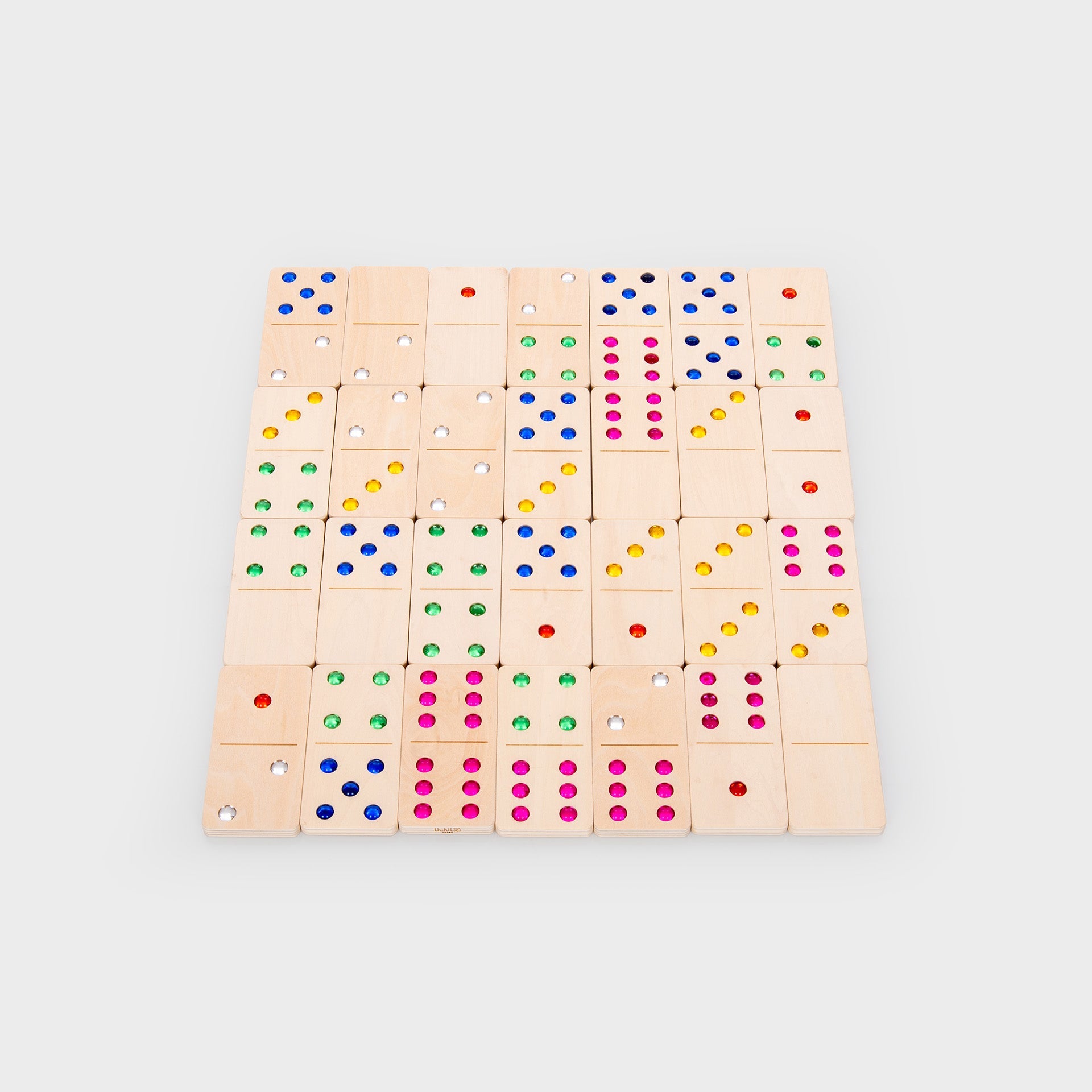 Tickit domino legno gioiello 28 pezzi gemme colorate