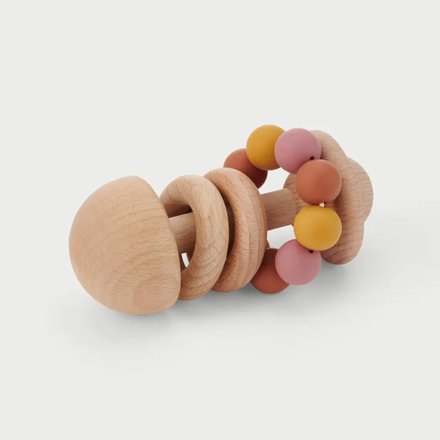 Tickit SiliSoft Bead Rattle sonaglio legno silicone Earth