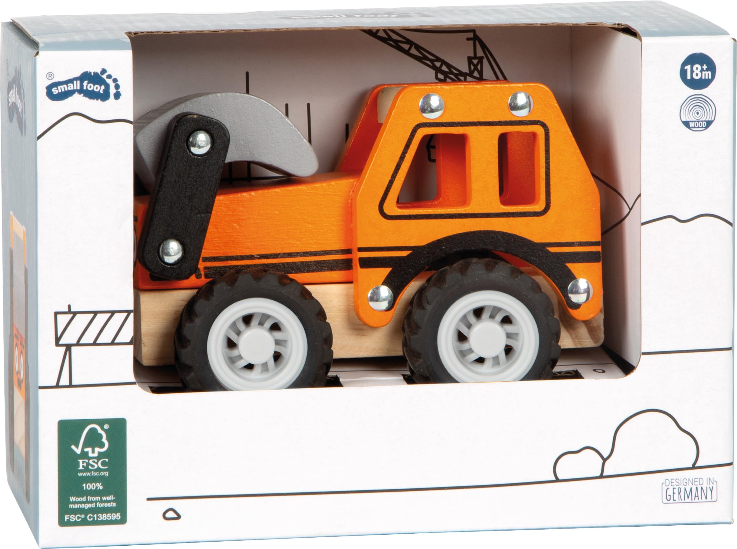 smallfoot Escavatore 12447 ruspa legno con pala mobile