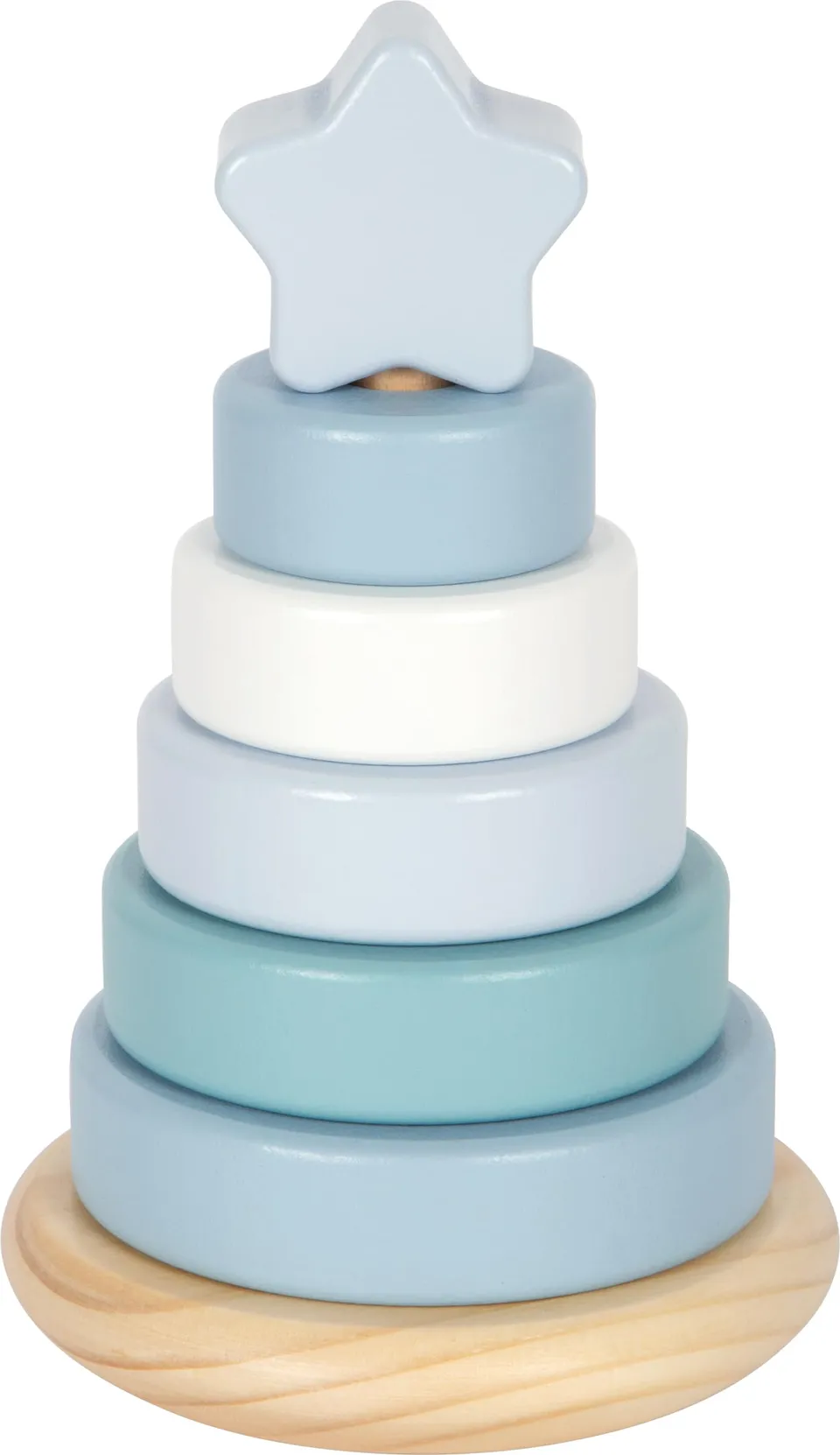 smallfoot Torre a Incastro gioco legno blu 7 pezzi 12 mesi