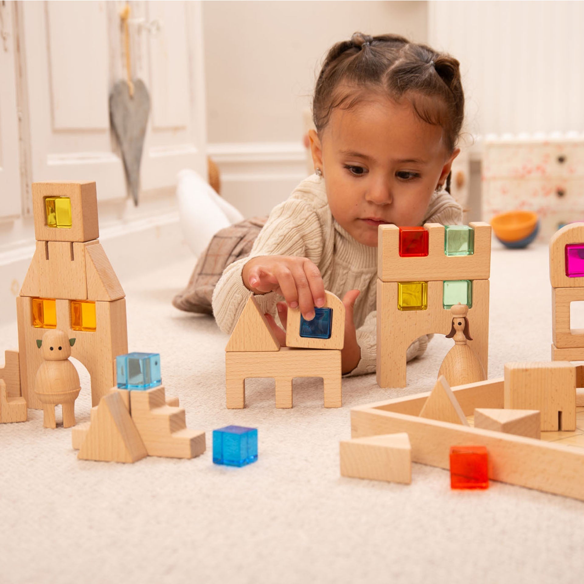 Tickit Wooden Building Gem Blocks costruzioni 25 pezzi da 3 anni