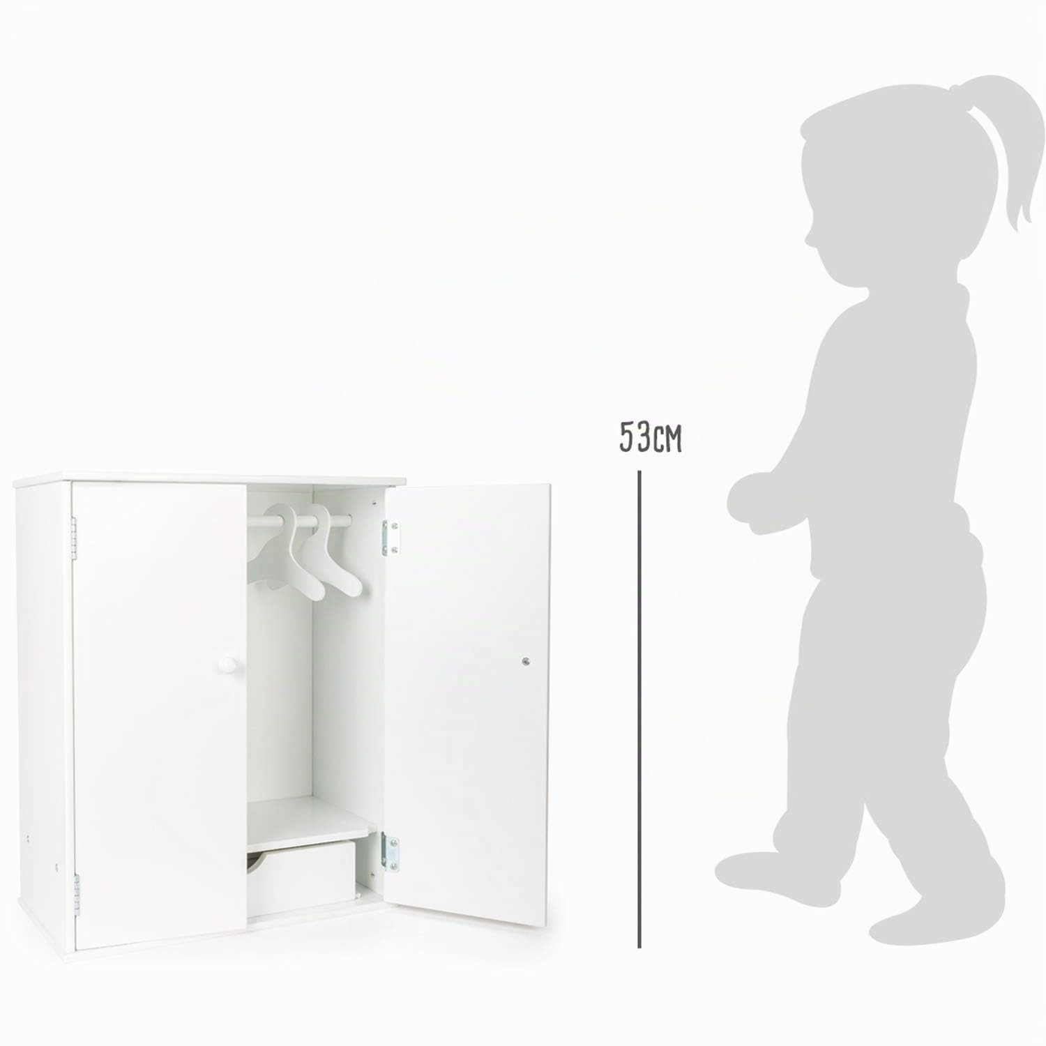 smallfoot 11213 Armadio Bambole Legno Bianco 40 cm