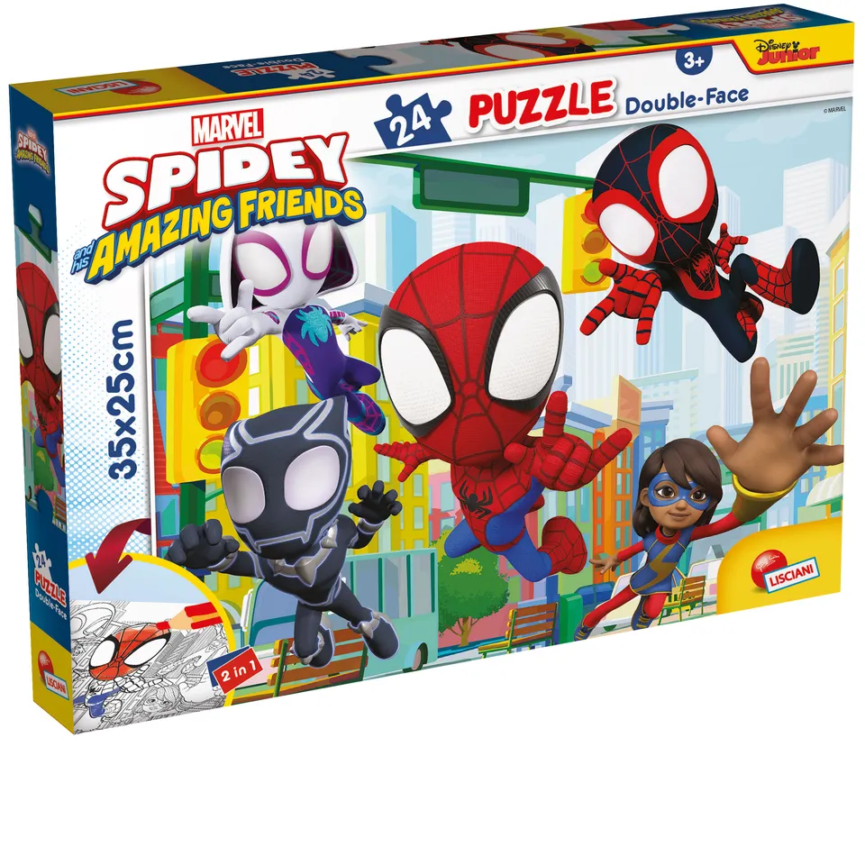 Lisciani Marvel M-Plus 24 Spidey Puzzle 24 Pezzi da Colorare