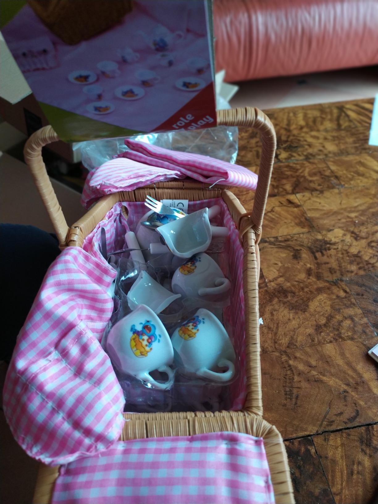 smallfoot 5300 cestino picnic 30 pezzi porcellana