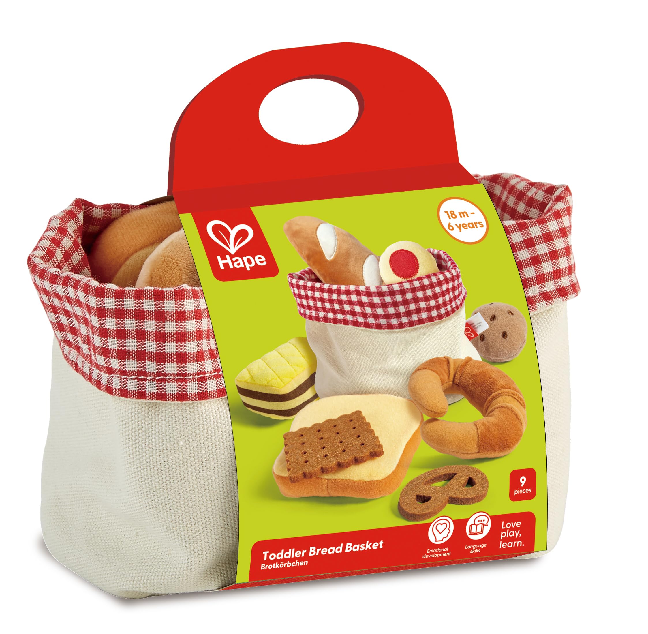 Hape E3168 cesto pane giocattolo feltro 18 mesi