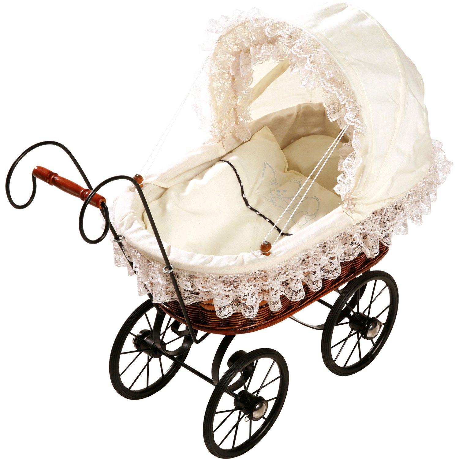 smallfoot 8755 Stile Antico carrozzina bambole legno rattan
